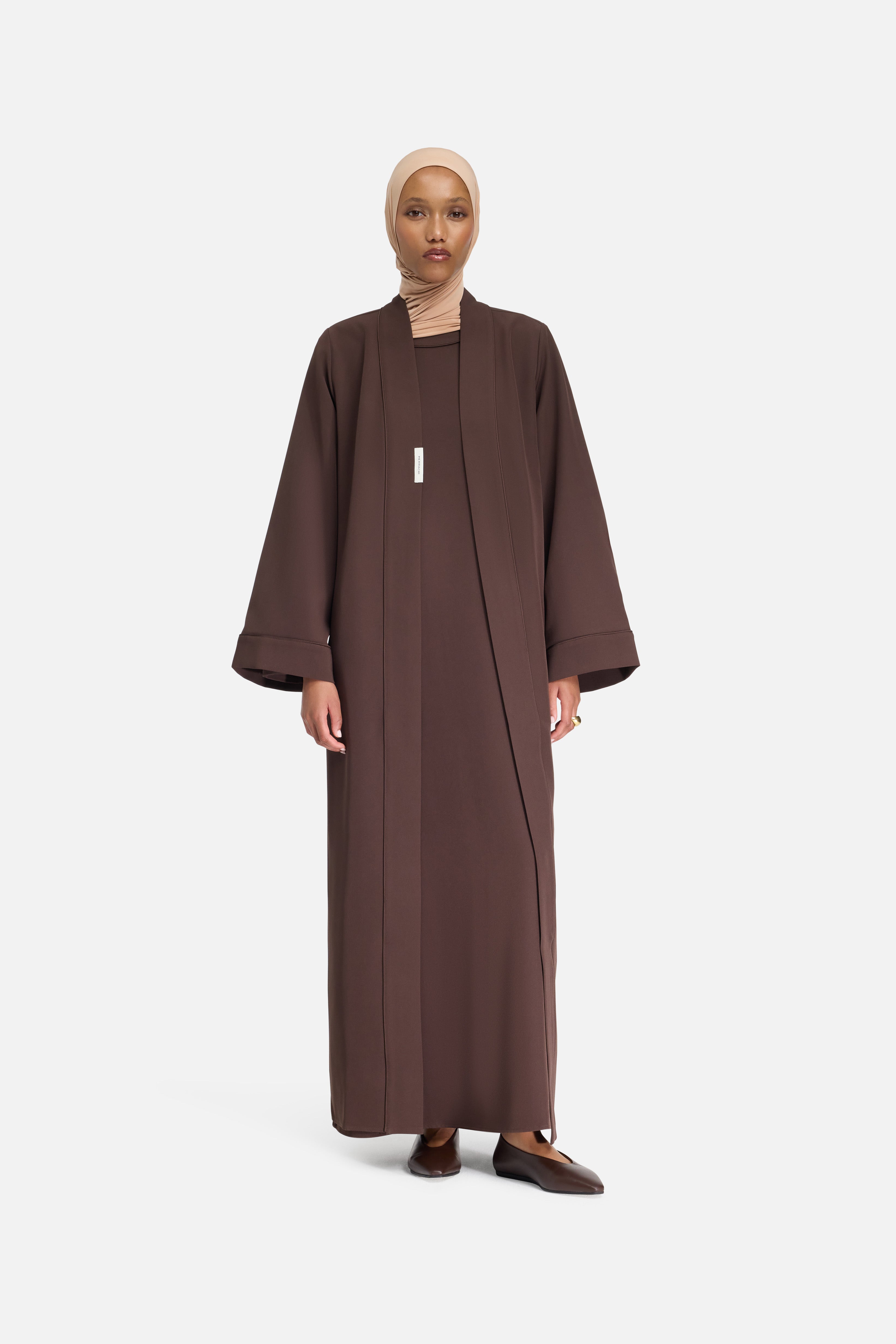 Essential Abaya  Short | Dark Brown