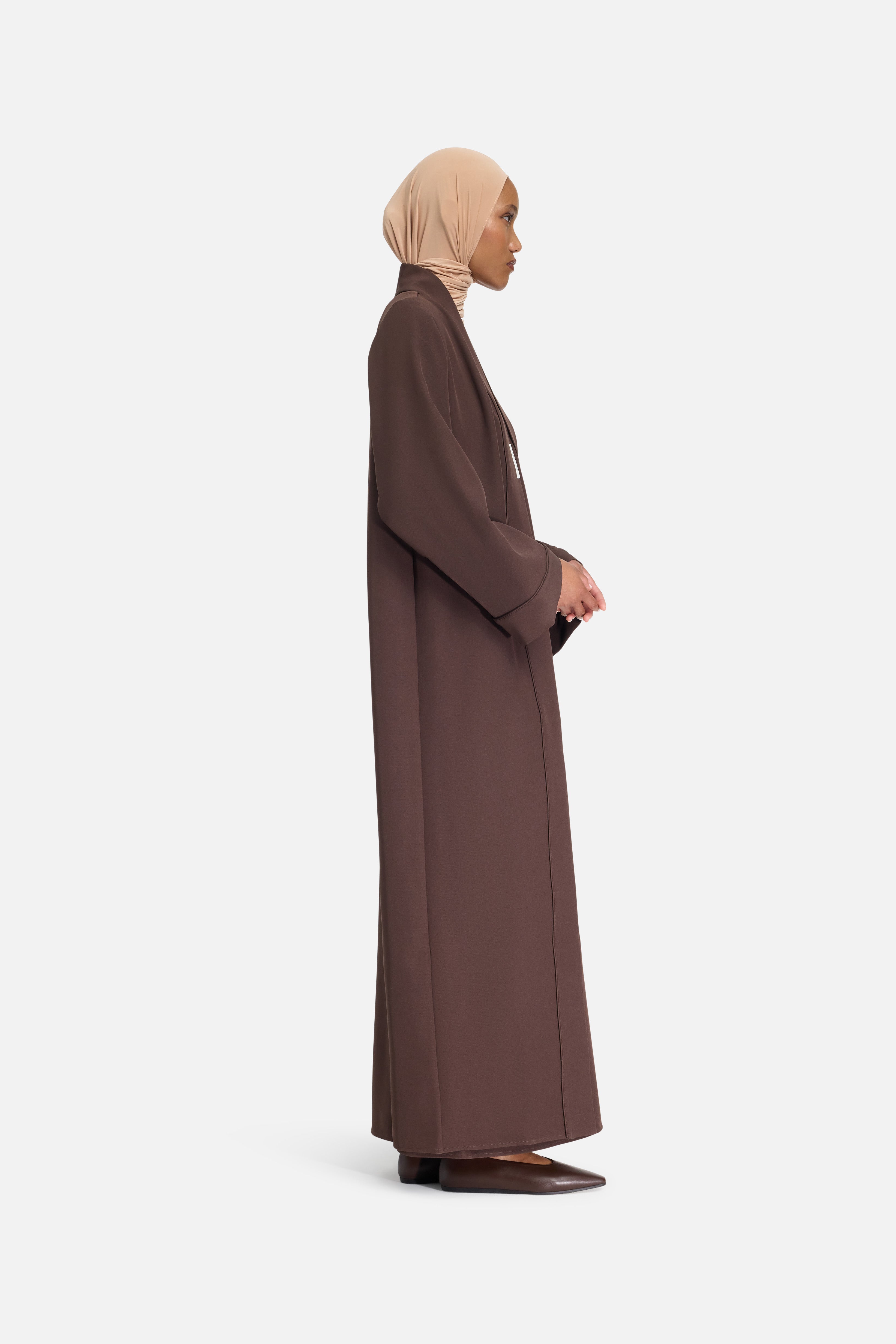 Essential Abaya  Short | Dark Brown