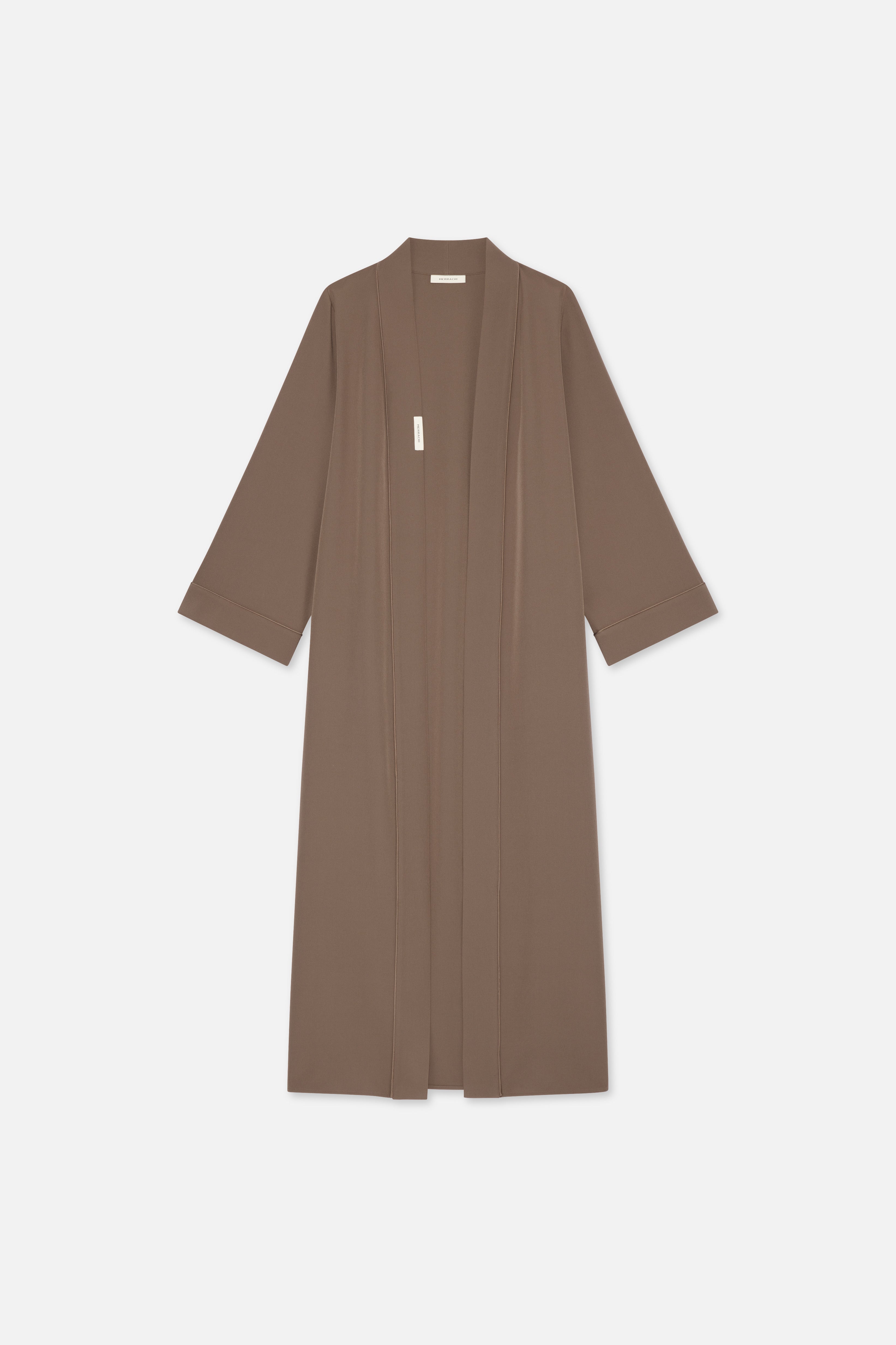 Flat lay front taupe abaya
