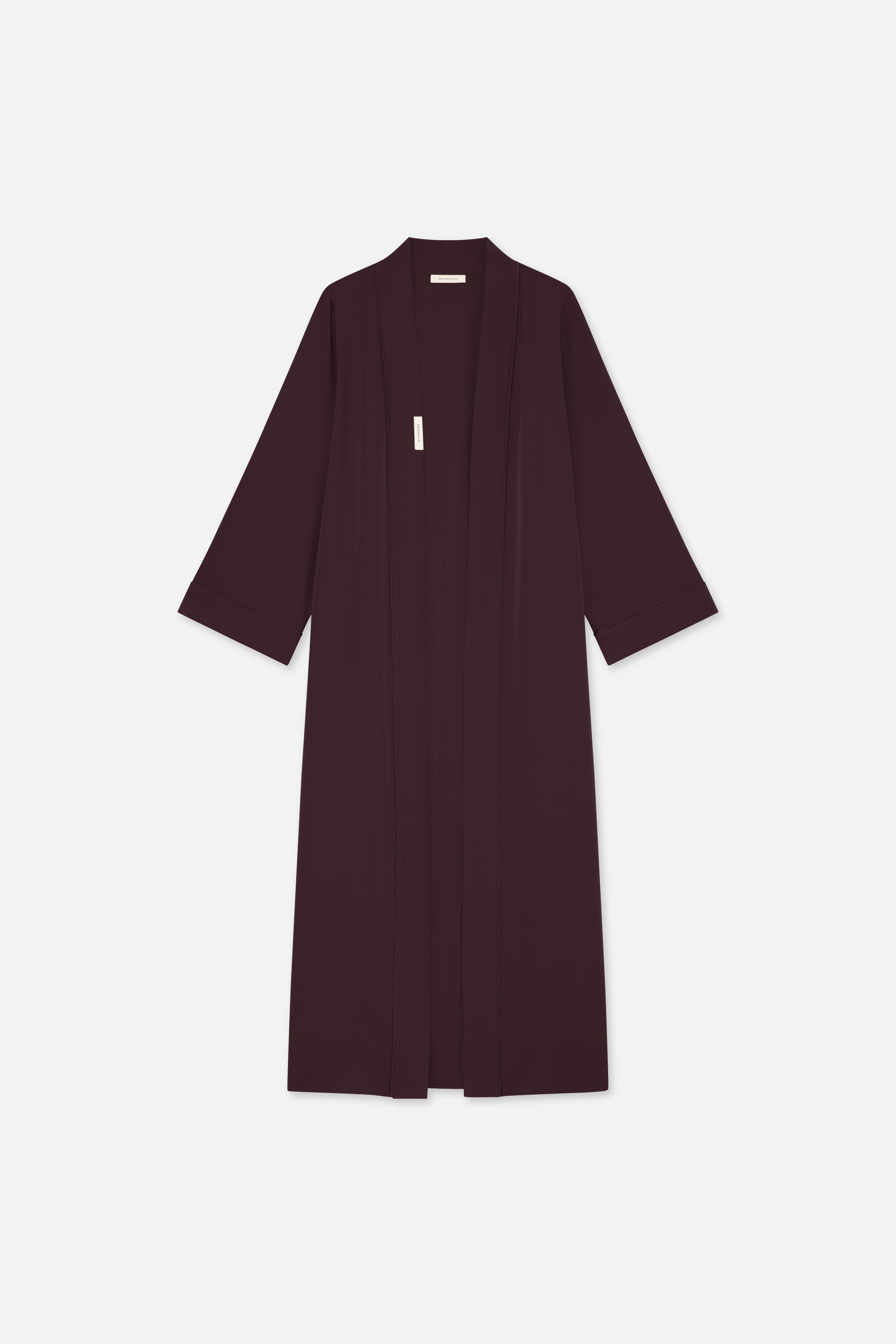 Flat lay purple abaya, front view