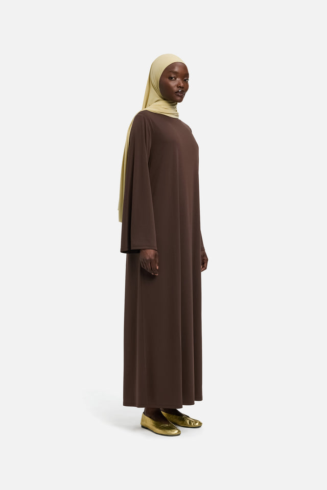 Essential Jersey Dress Regular | Burnt Mocha