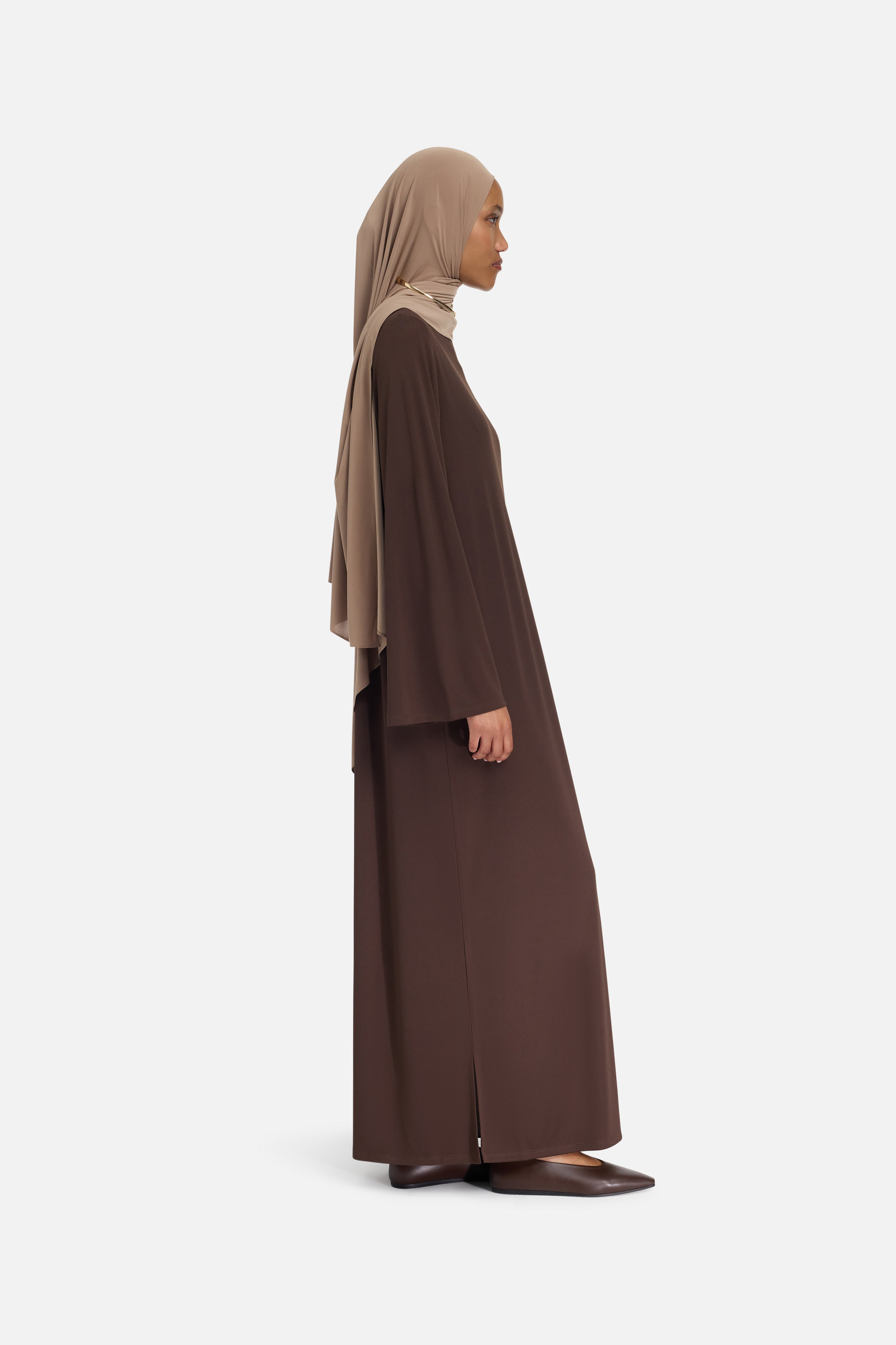 Essential Jersey Dress Regular | Dark Brown | MERRACHI Essential Jersey Dress Regular | Dark Brown | MERRACHI