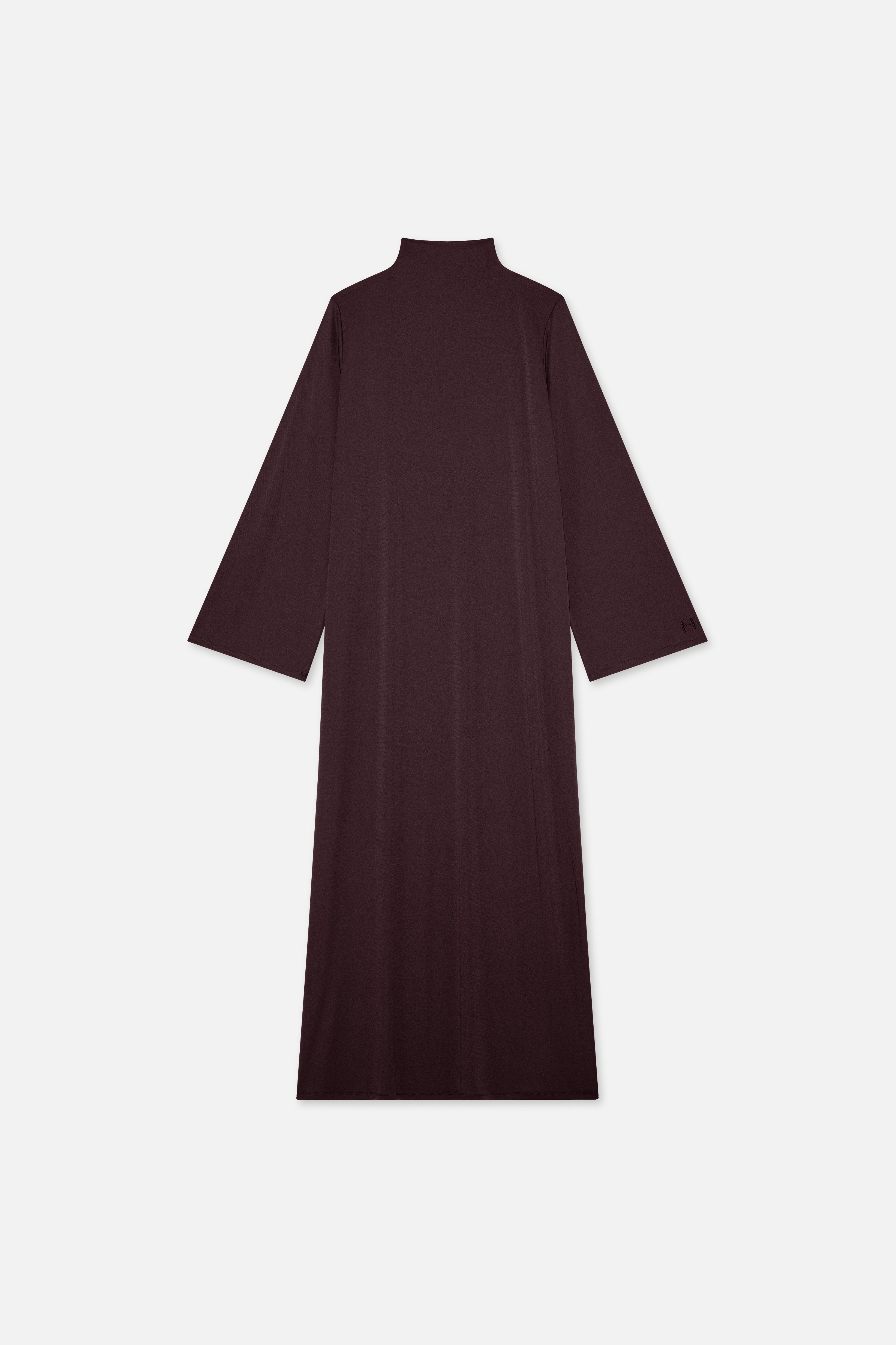 Flat lay back purple dress