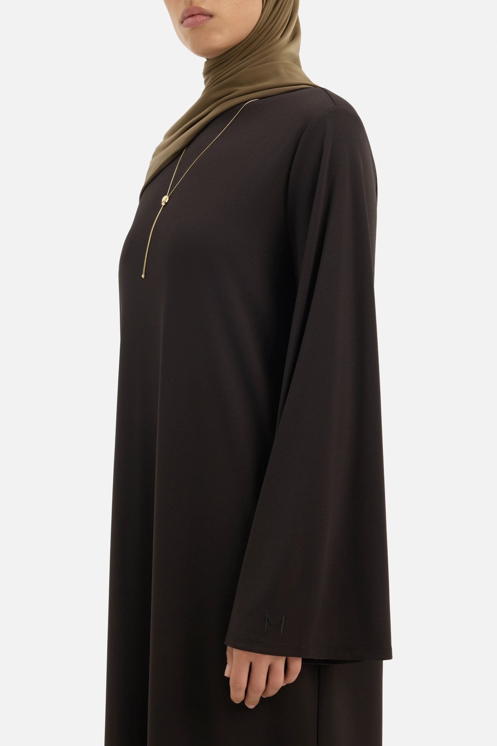 Essential Straight Jersey Dress Regular | Dark Truffle