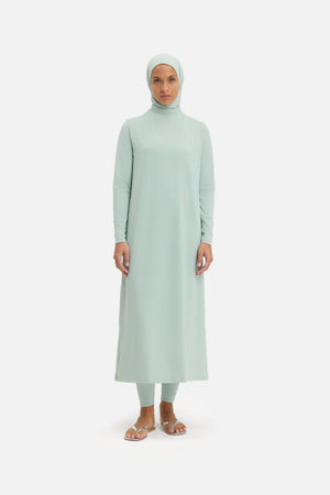 Essential Swim Dress | Aqua Gray