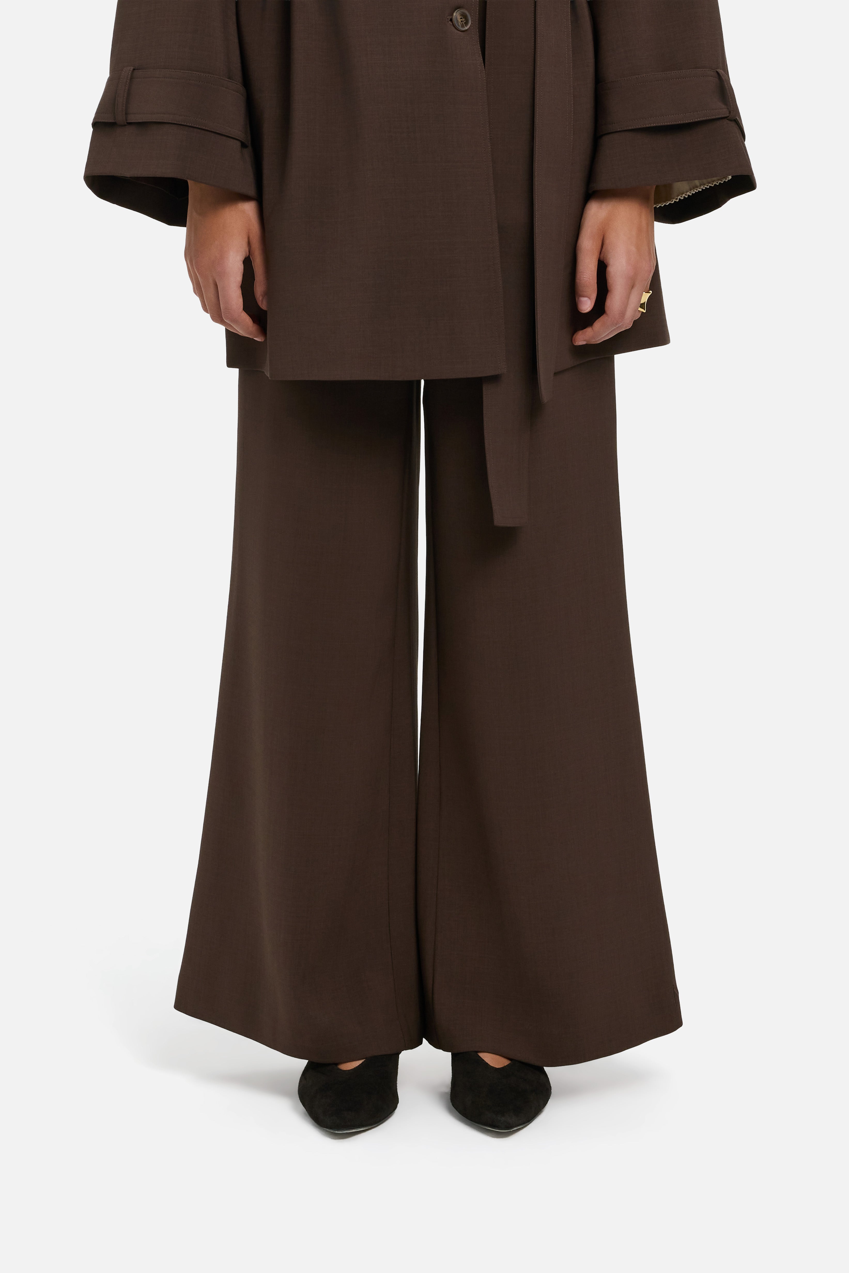 Flared Trousers | Dark Brown