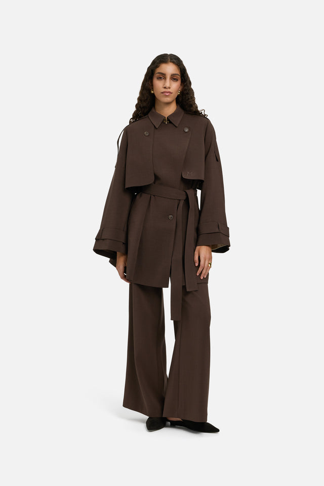 Flared Trousers | Dark Brown