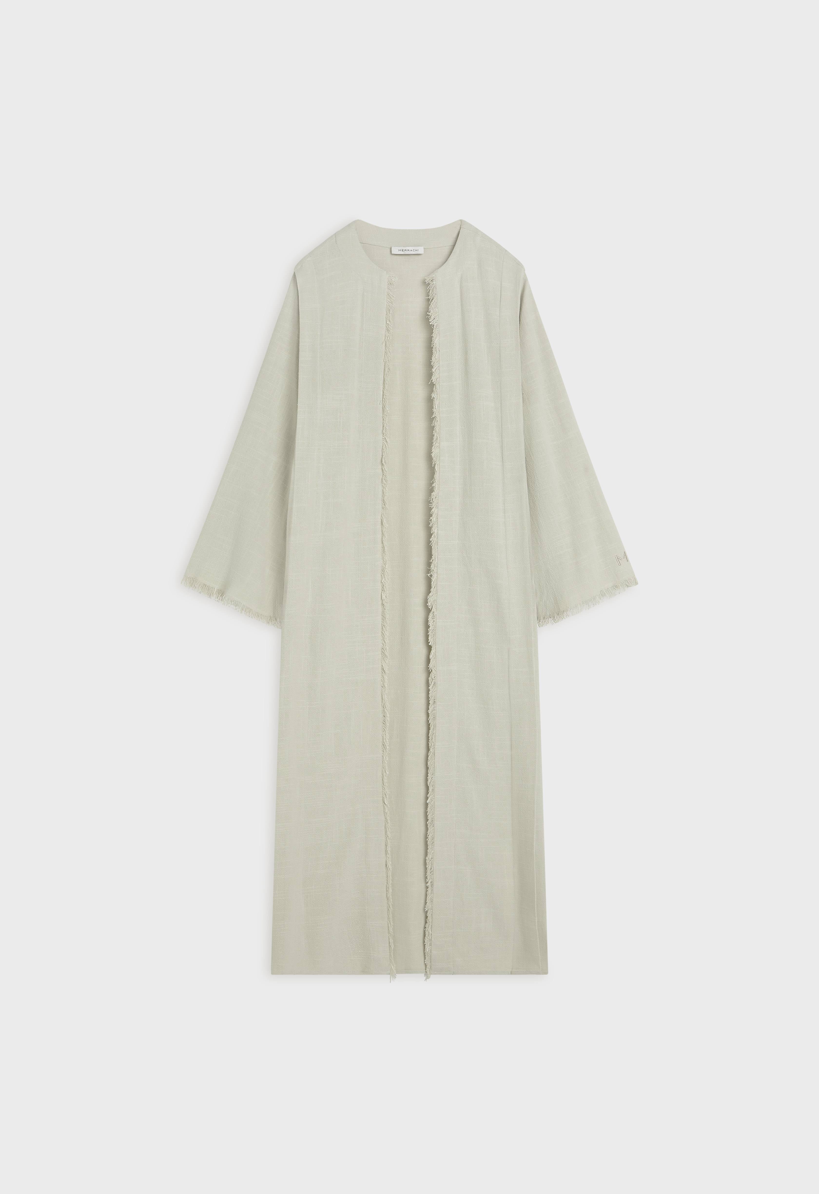 Frayed Hem Abaya | Light Storm