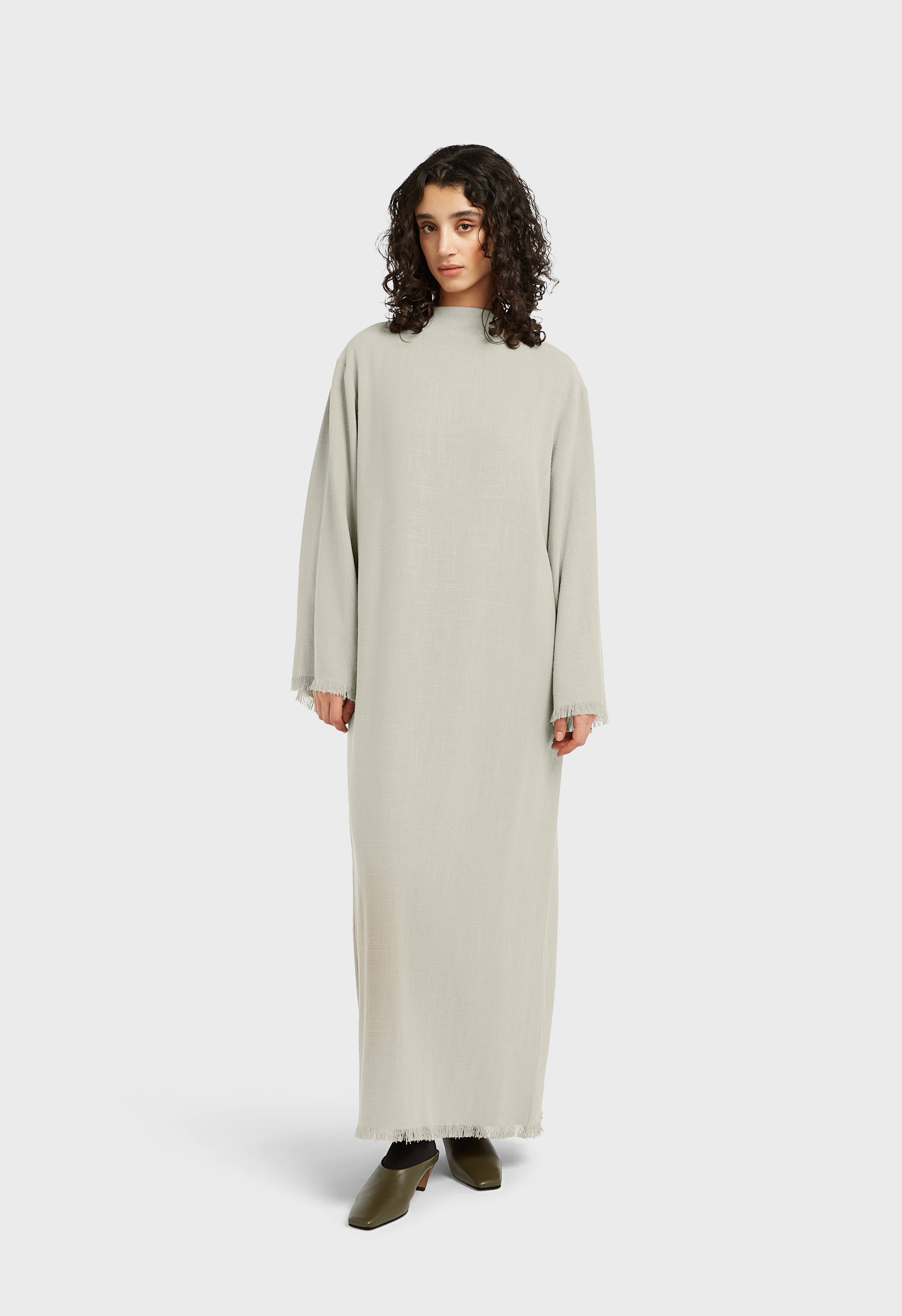 Frayed Hem Dress | Light Storm