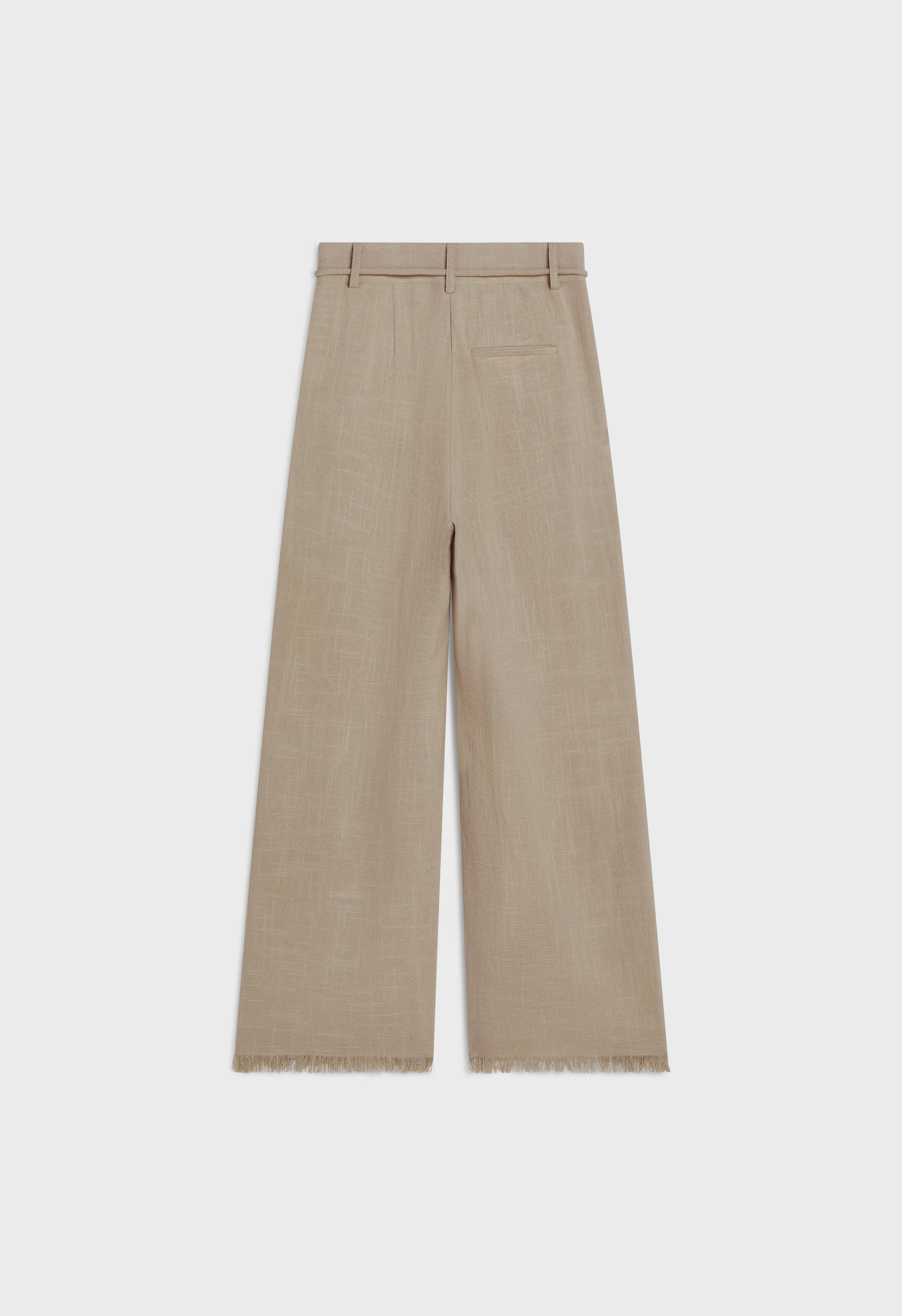 Frayed Hem Pants | Desert Brown