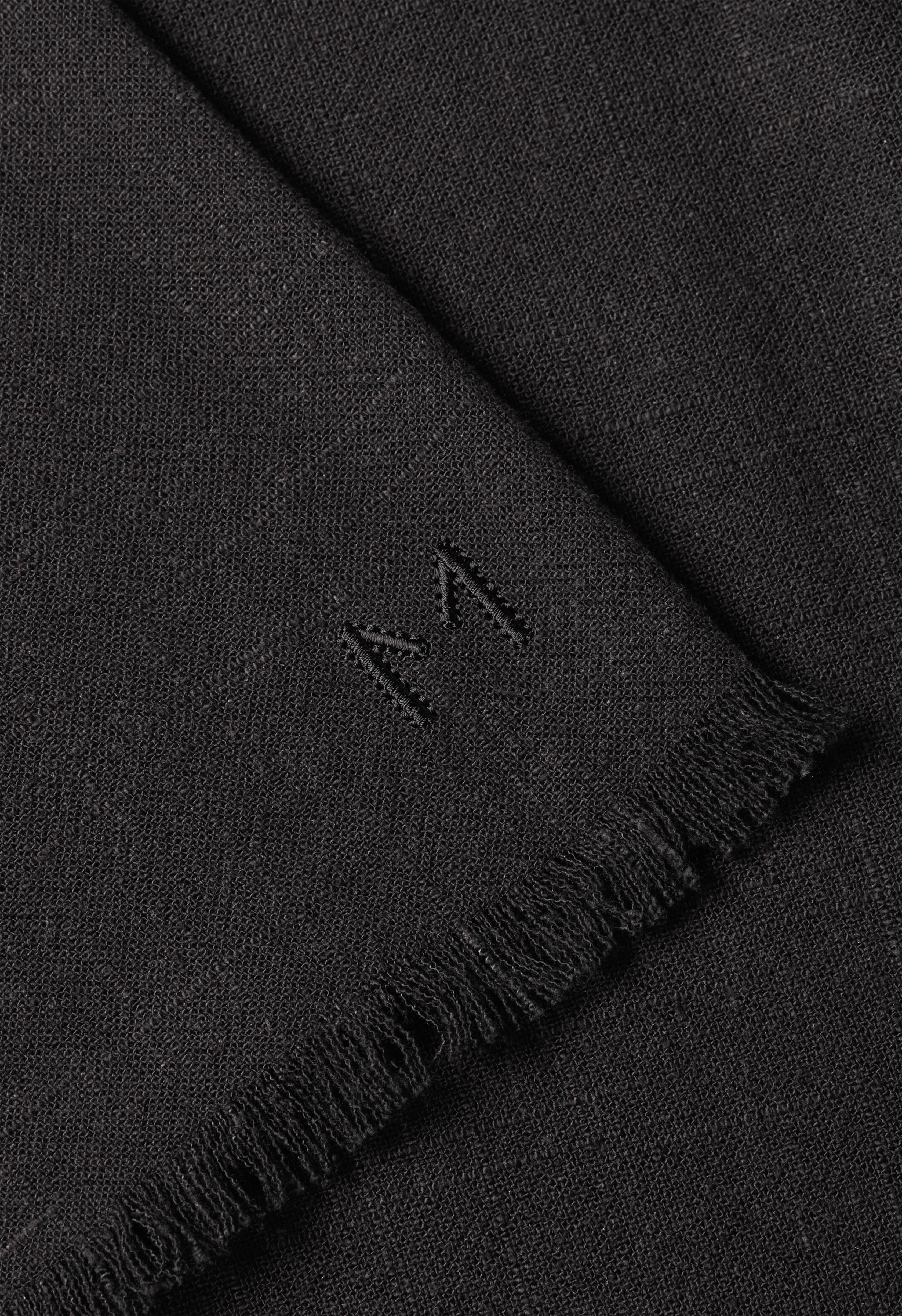 Frayed Hem Shirt Dress | Black