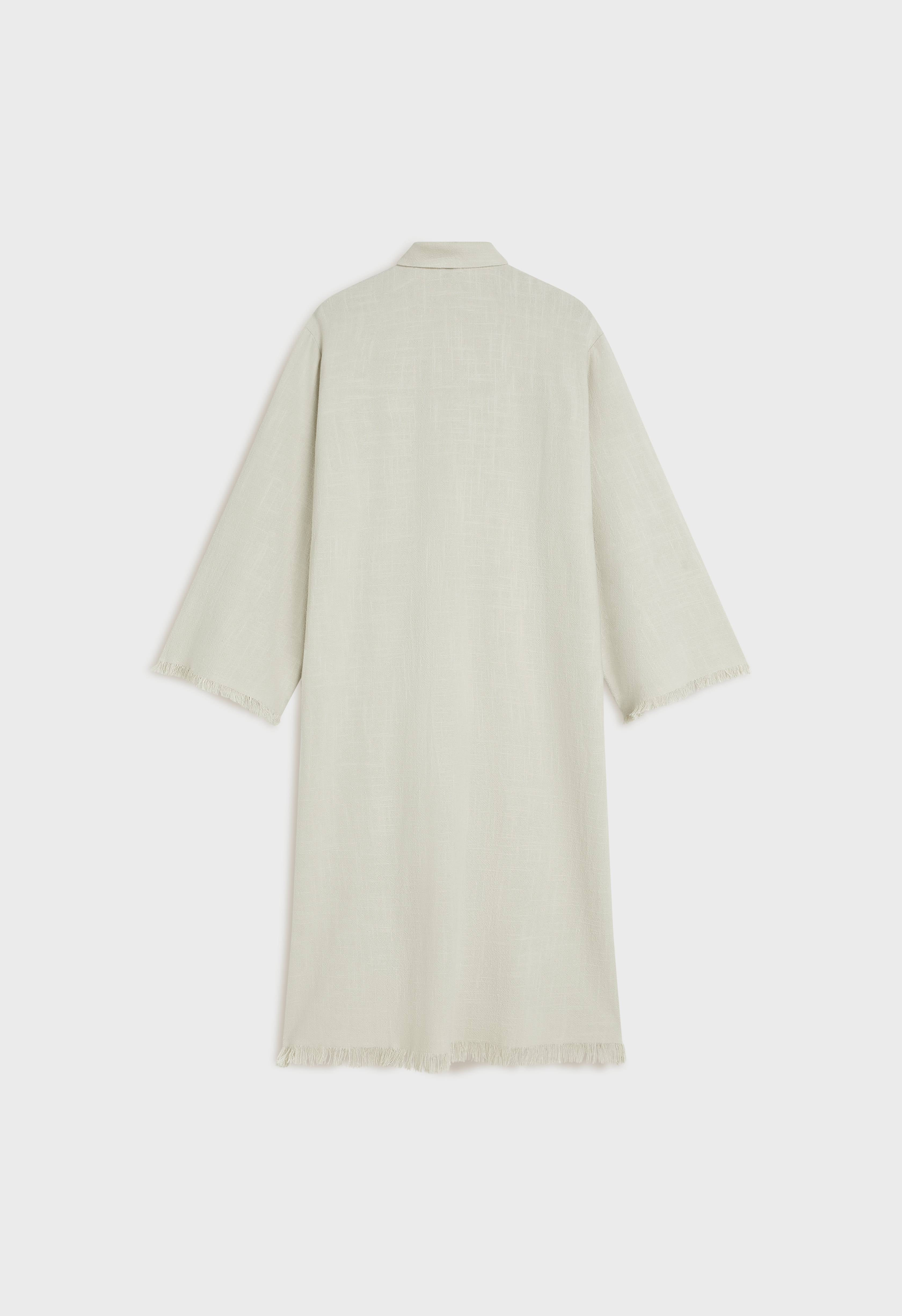 Frayed Hem Shirt Dress | Light Storm