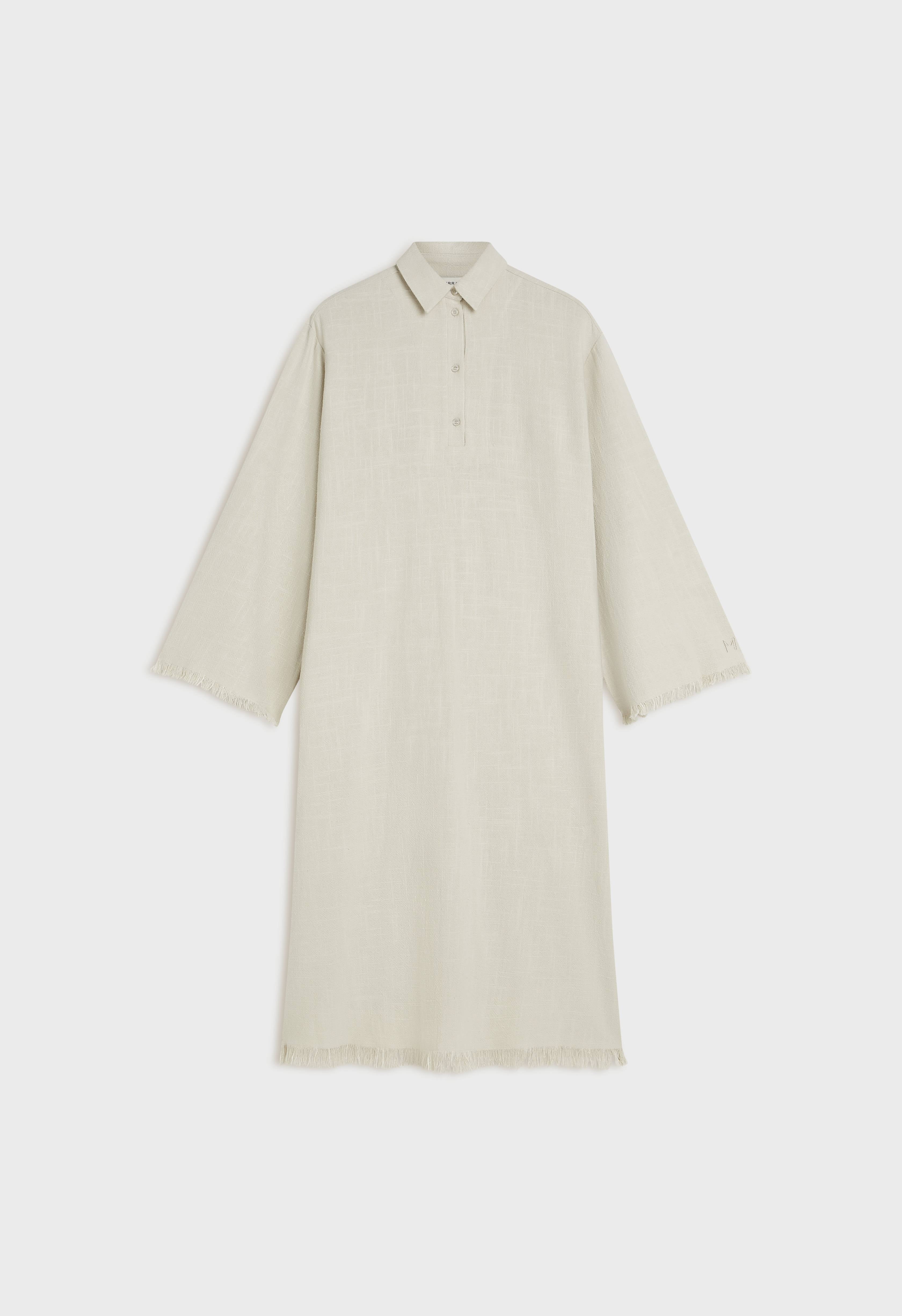 Frayed Hem Shirt Dress | Light Storm