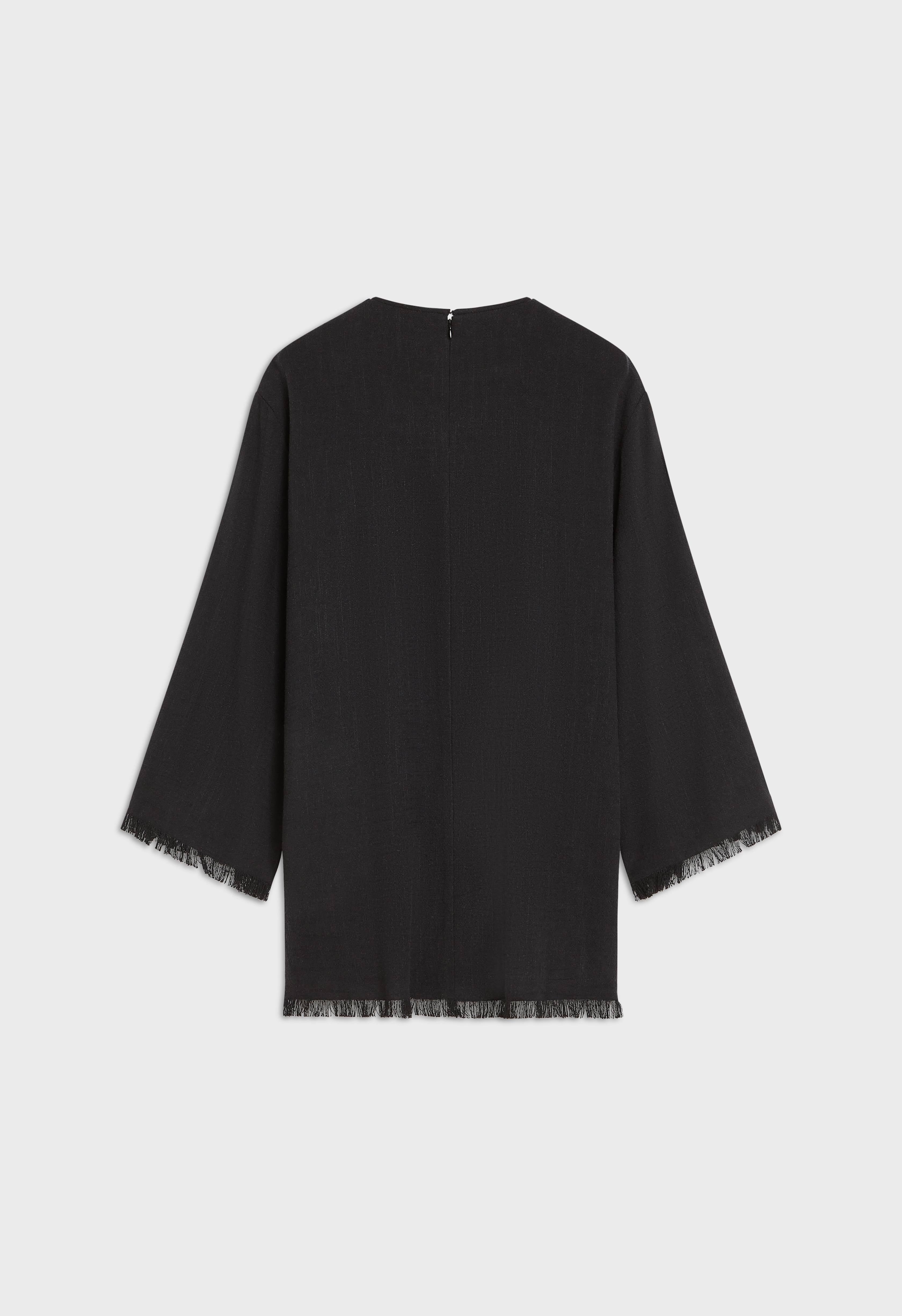 Frayed Hem Top | Black