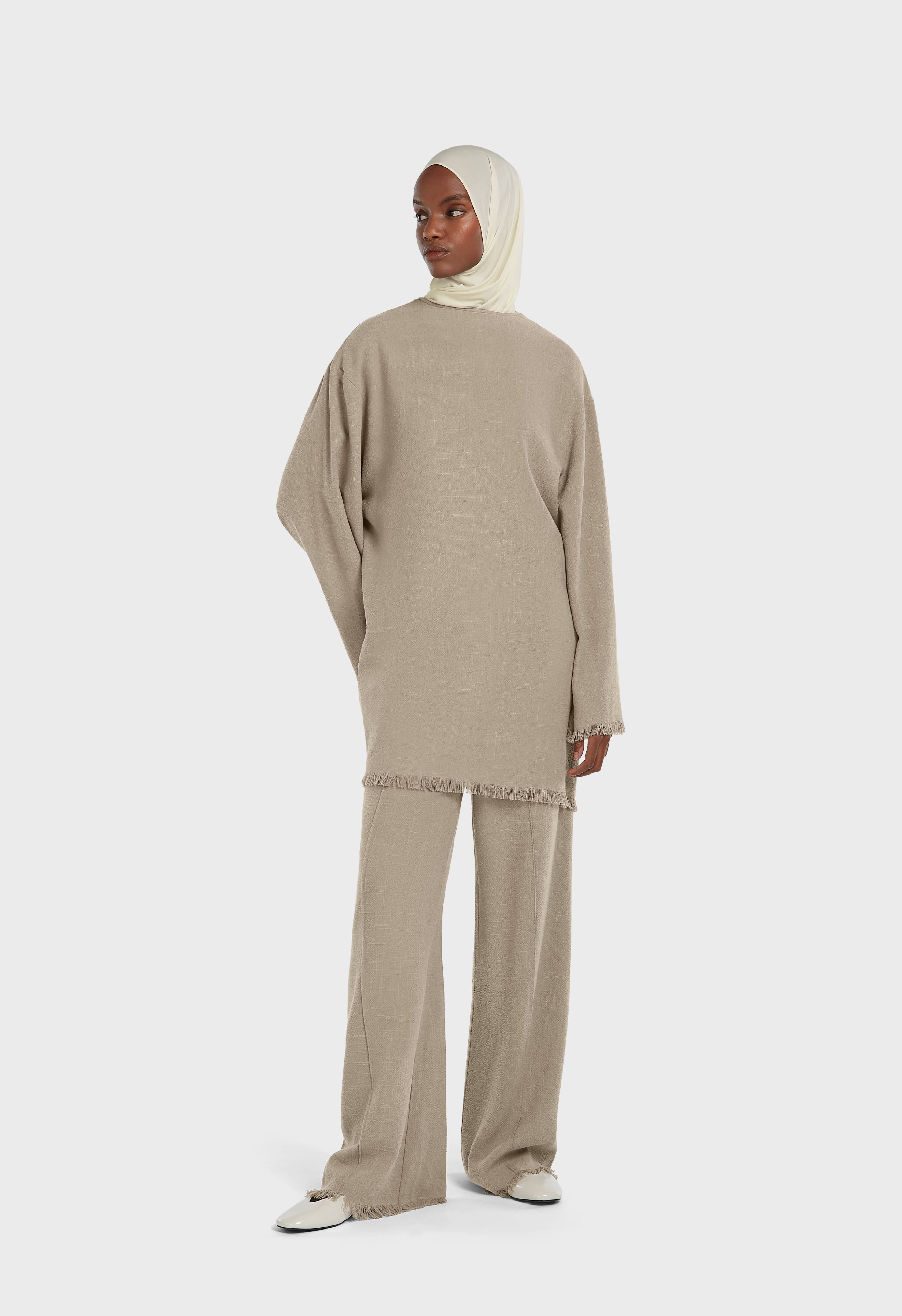 Frayed Hem Top | Desert Brown