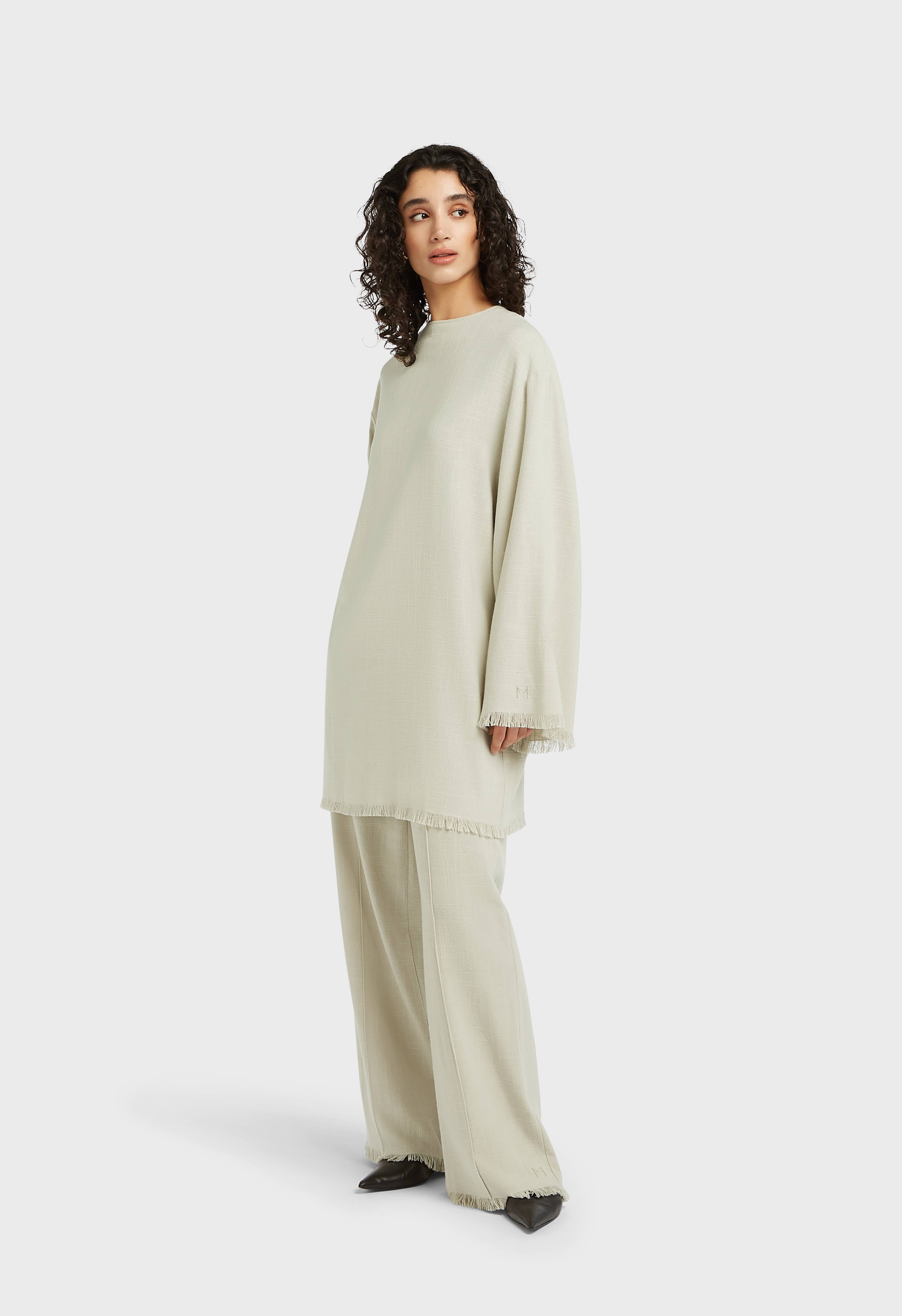 Frayed Hem Top | Light Storm