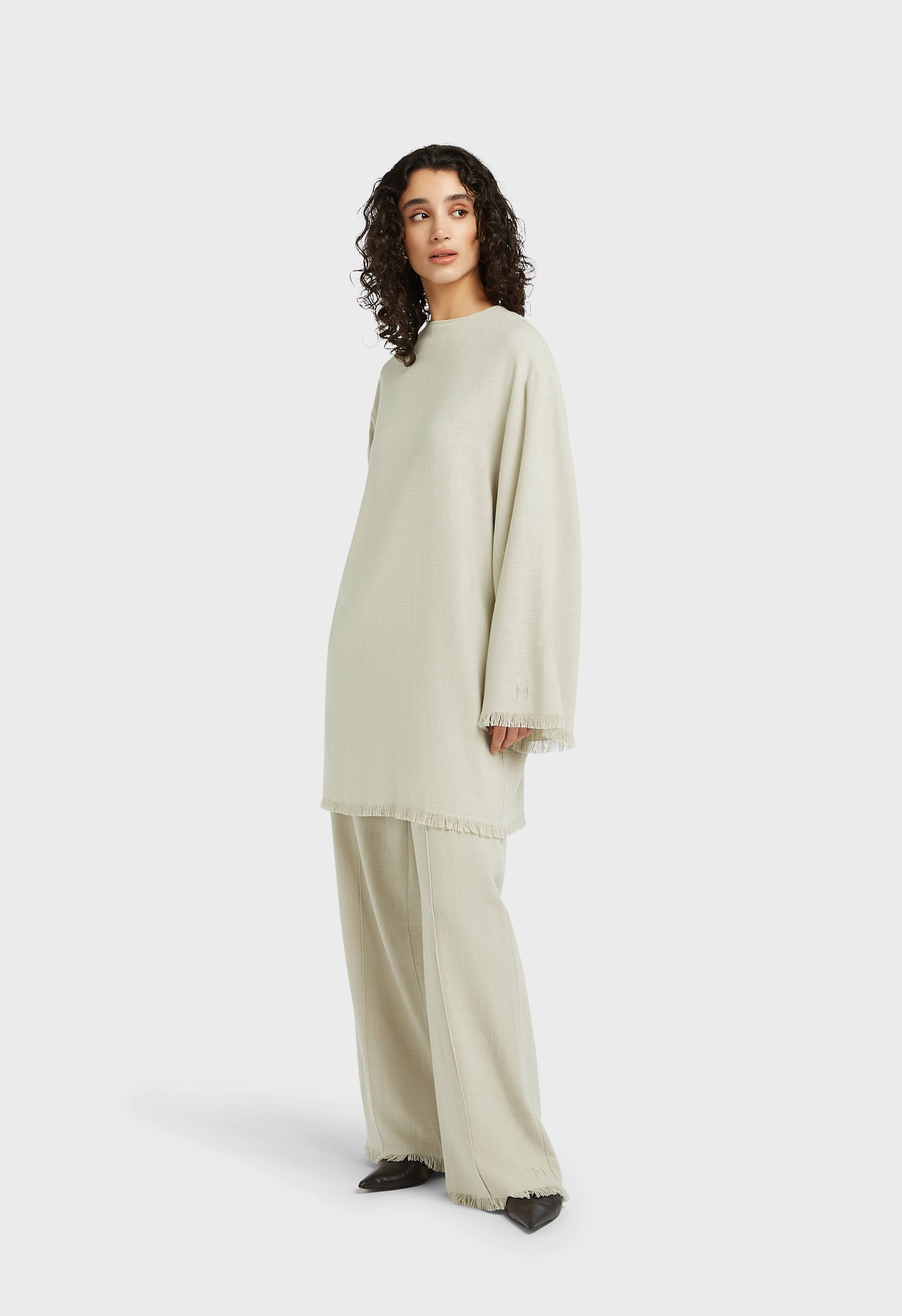Frayed Hem Top | Light Storm
