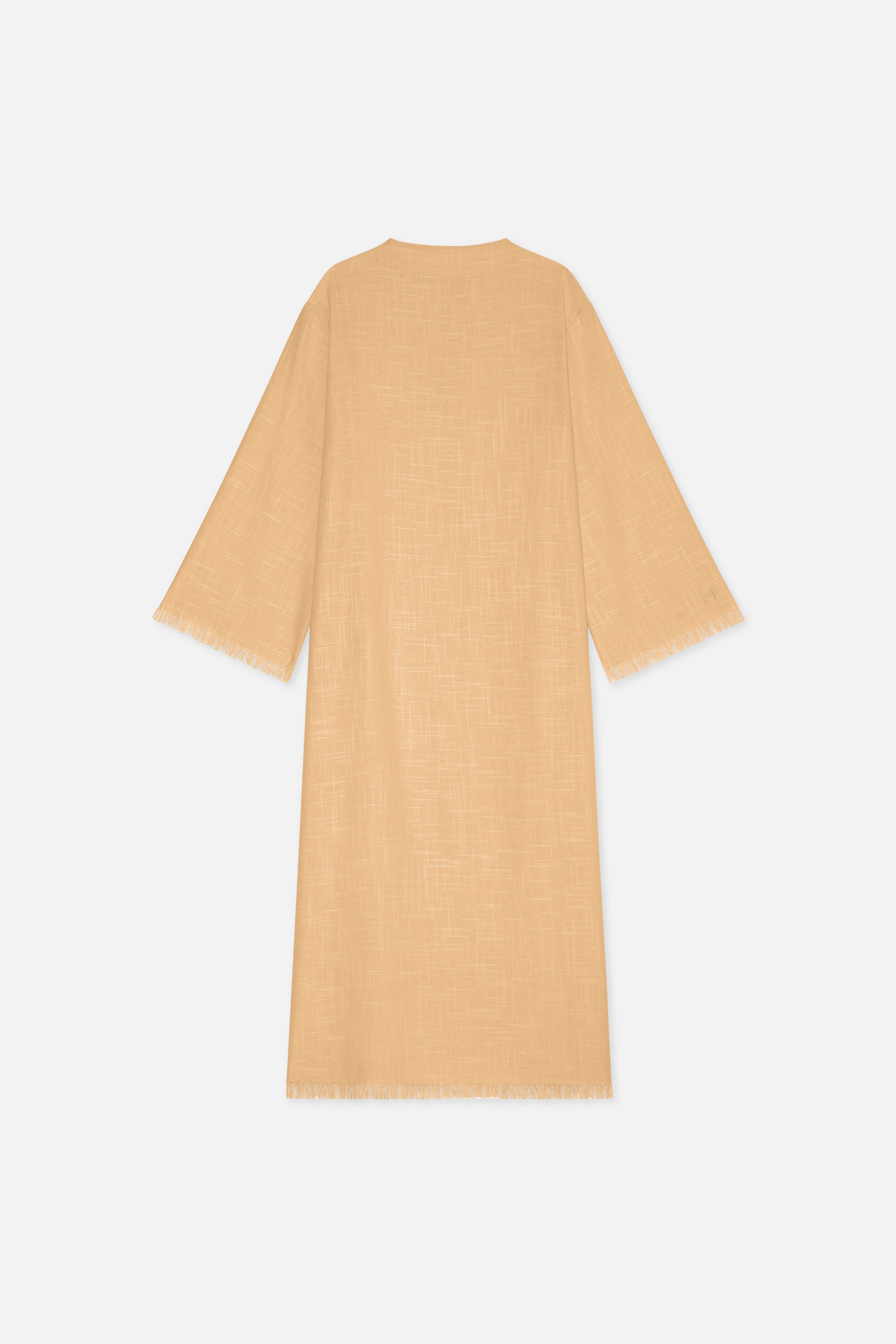Frayed Hem Dress | Soft Biscotti
