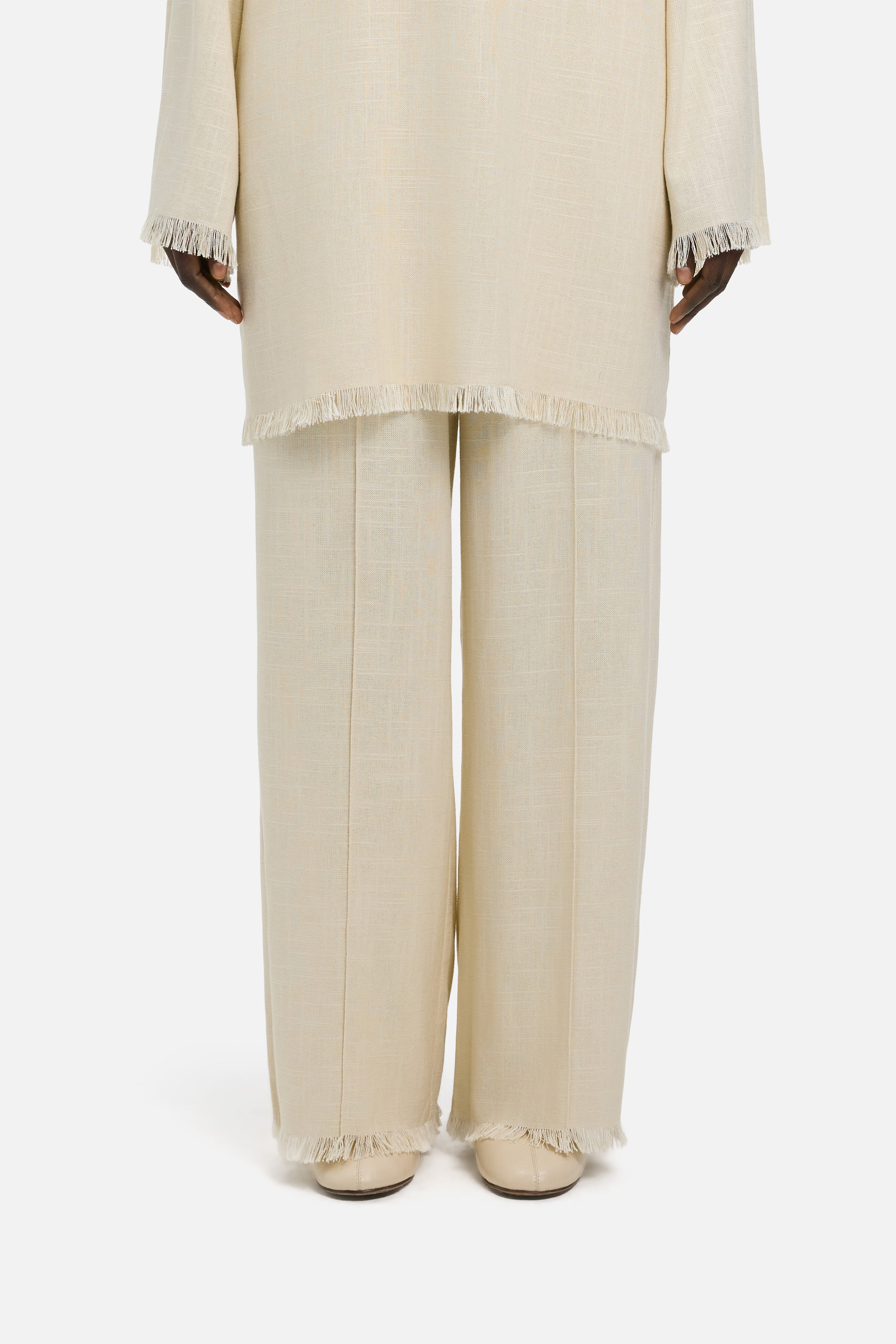 Frayed Hem Pants | Sand