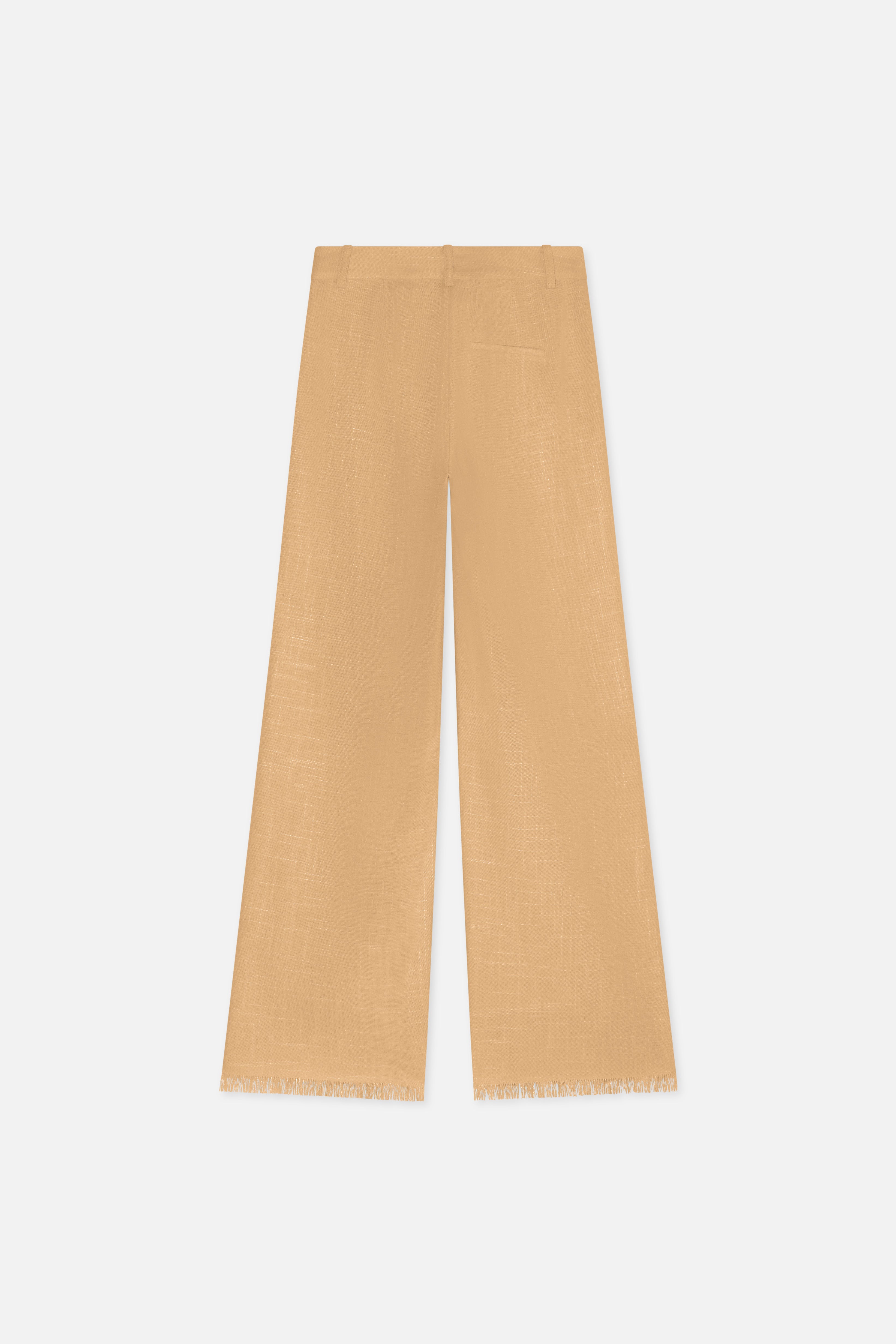 Frayed Hem Pants | Soft Biscotti