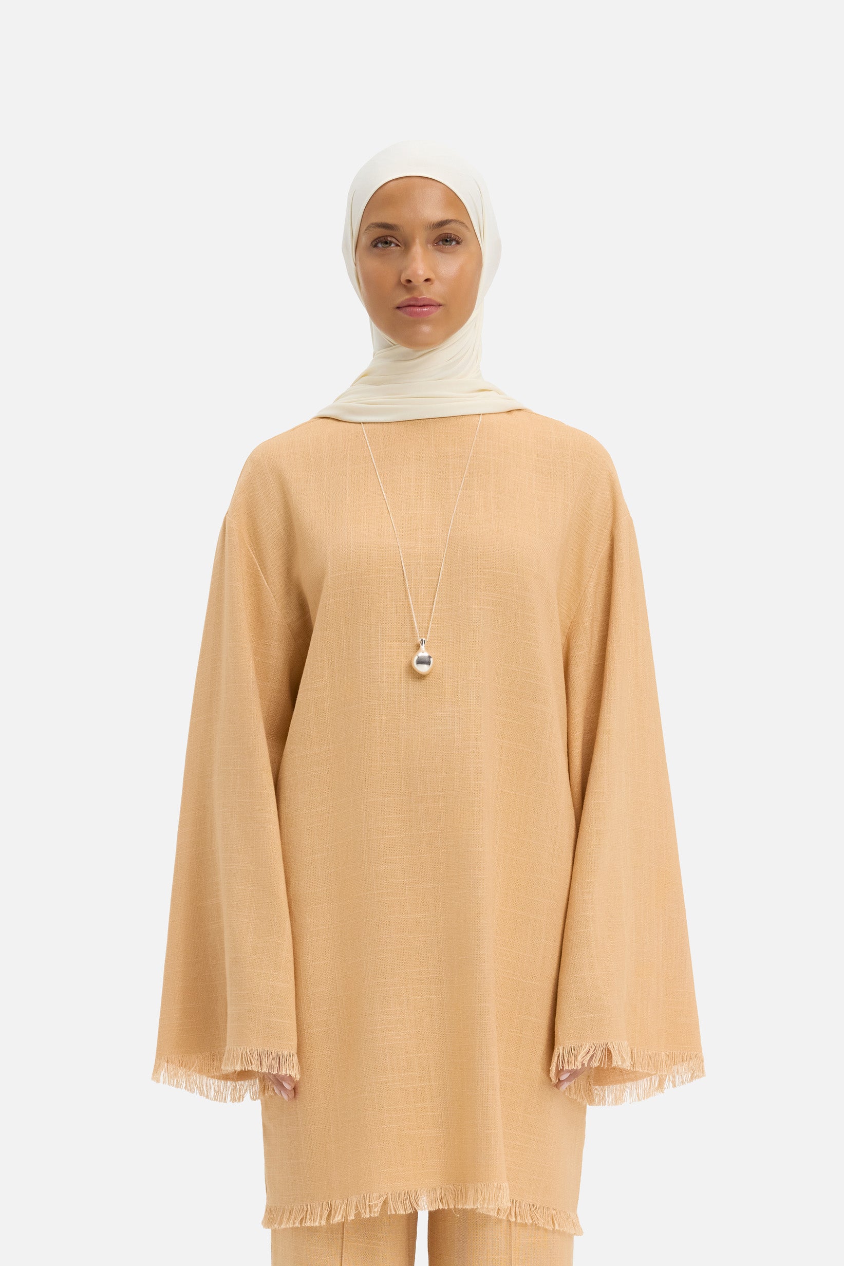 Frayed Hem Top | Soft Biscotti