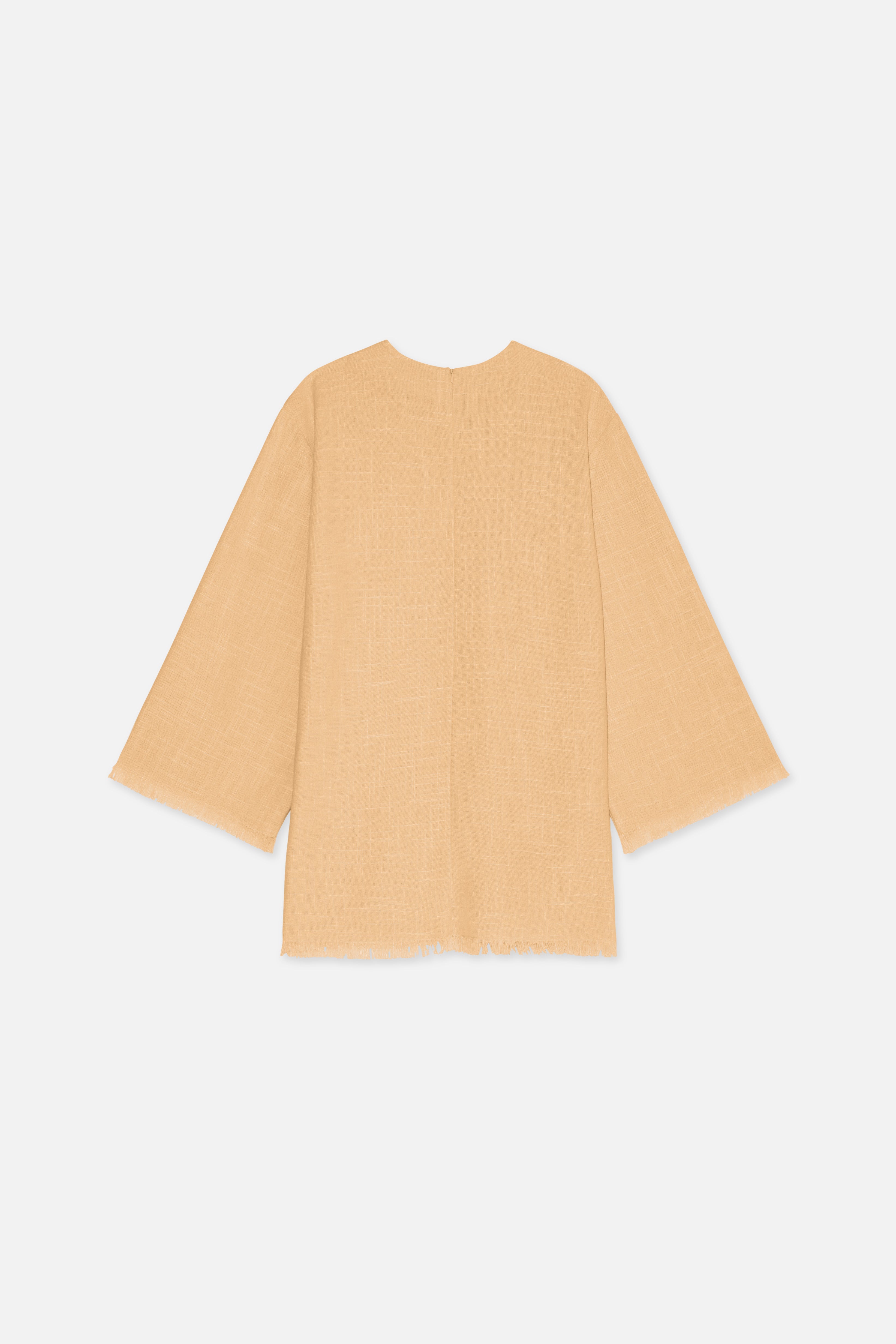 Frayed Hem Top | Soft Biscotti