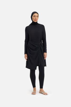 Gathered Swim Dress | Black