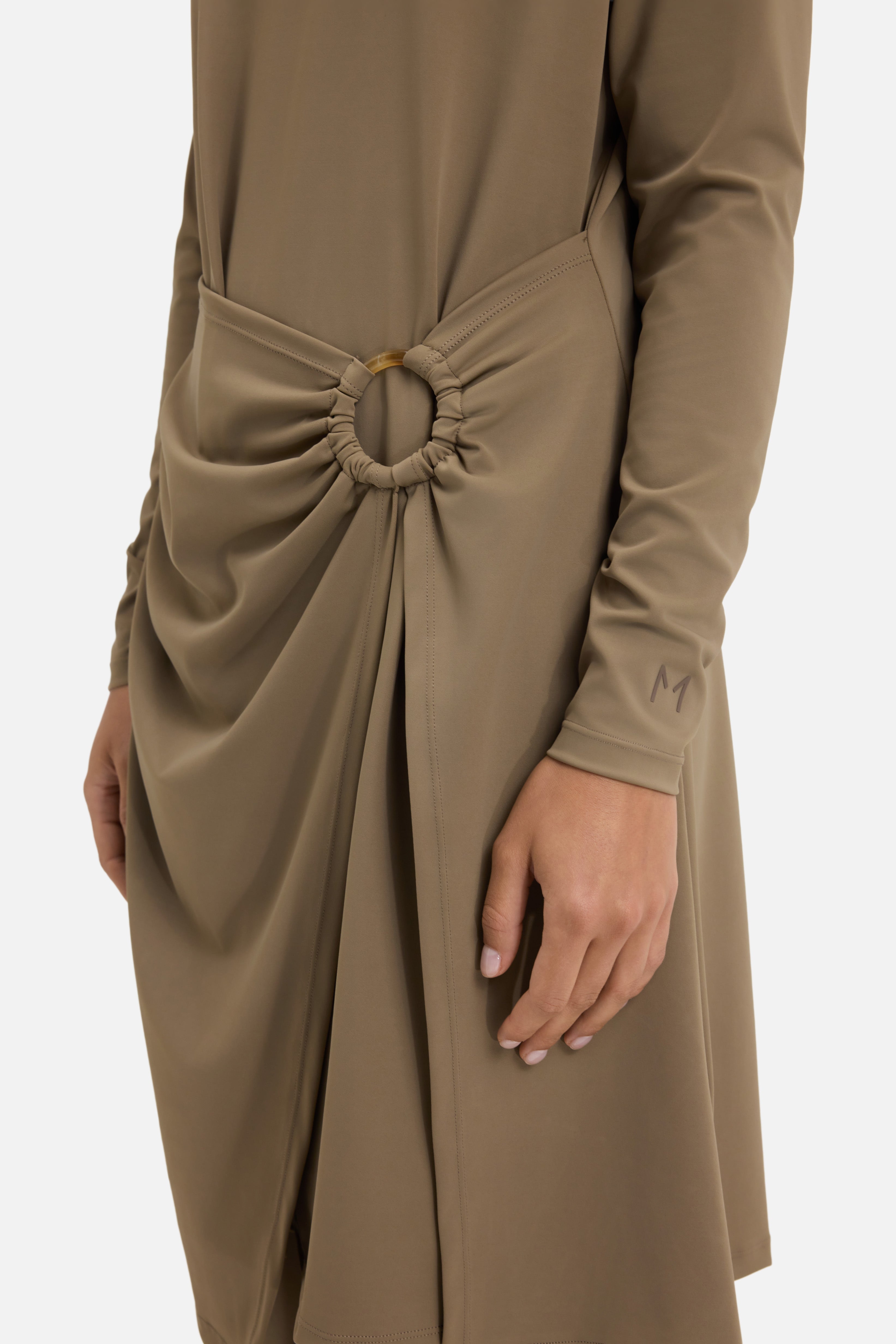brown swim dress SHEWIN Swim Dress for Women, One Piece Tummy Control Swimsuit with Tie Knot Skirt, Brown