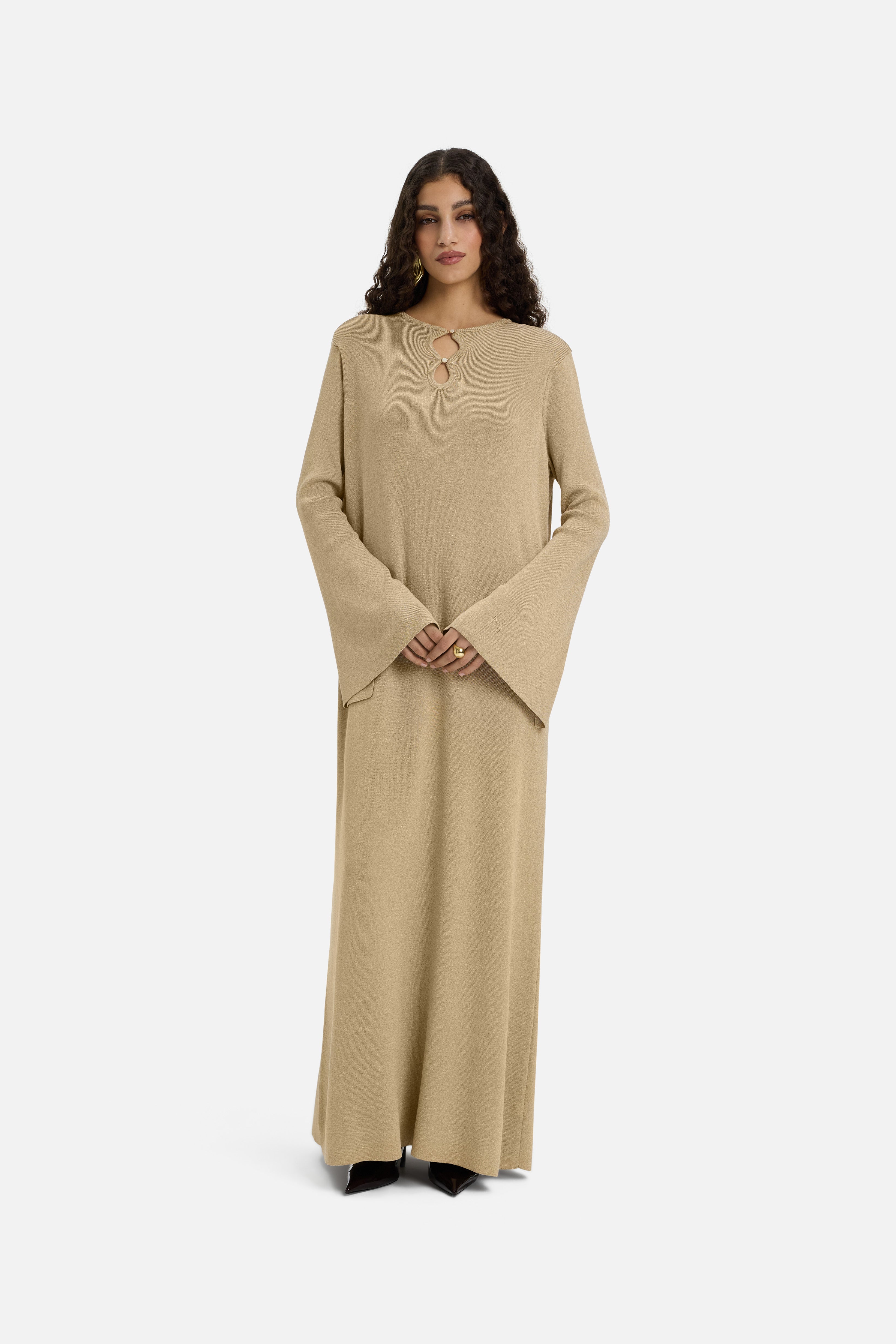 Gilded Knit Dress | Light Gold