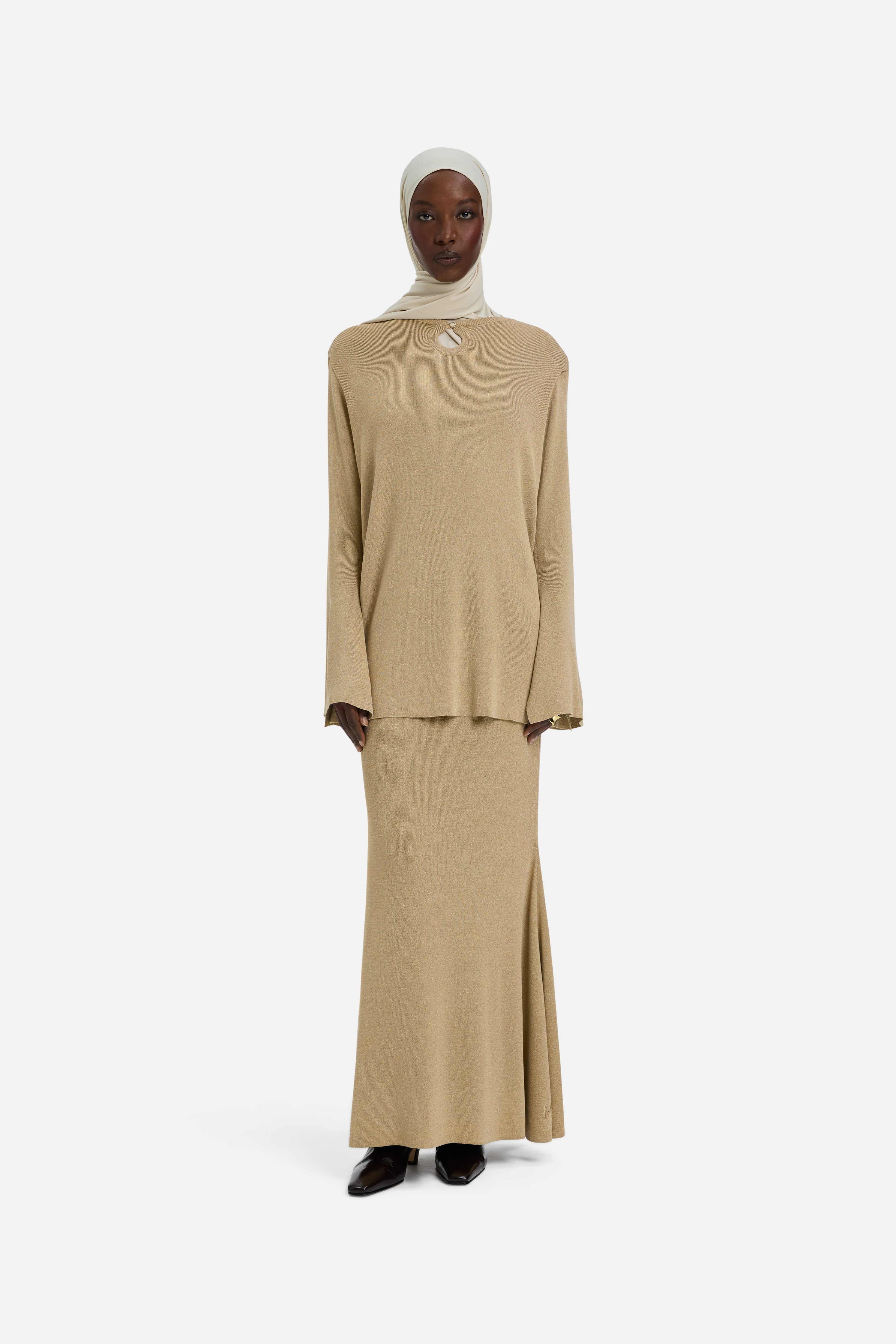 Gilded Knit Top | Light Gold