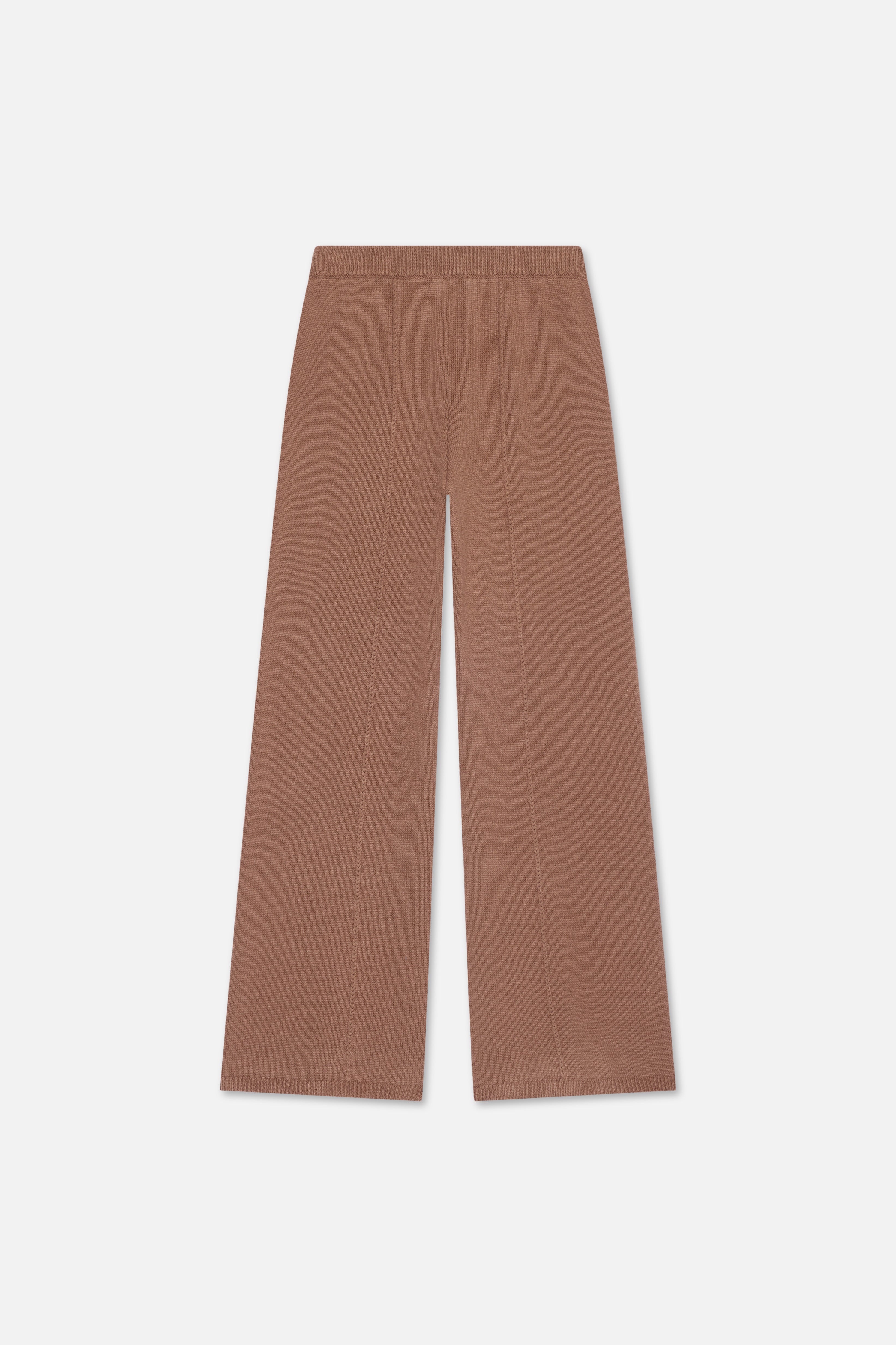 Knitted Cable Pants | Chocolate
