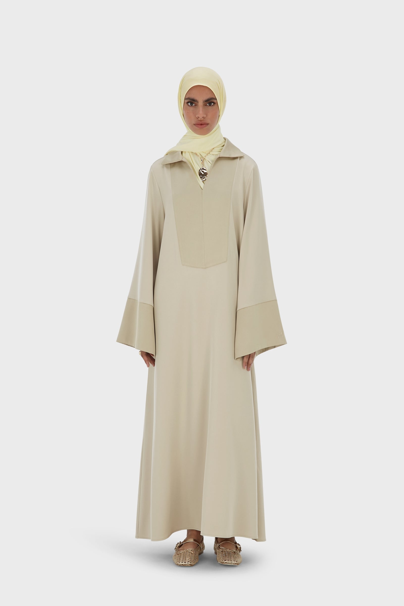 Kaftan Dress Short | Moss Gray