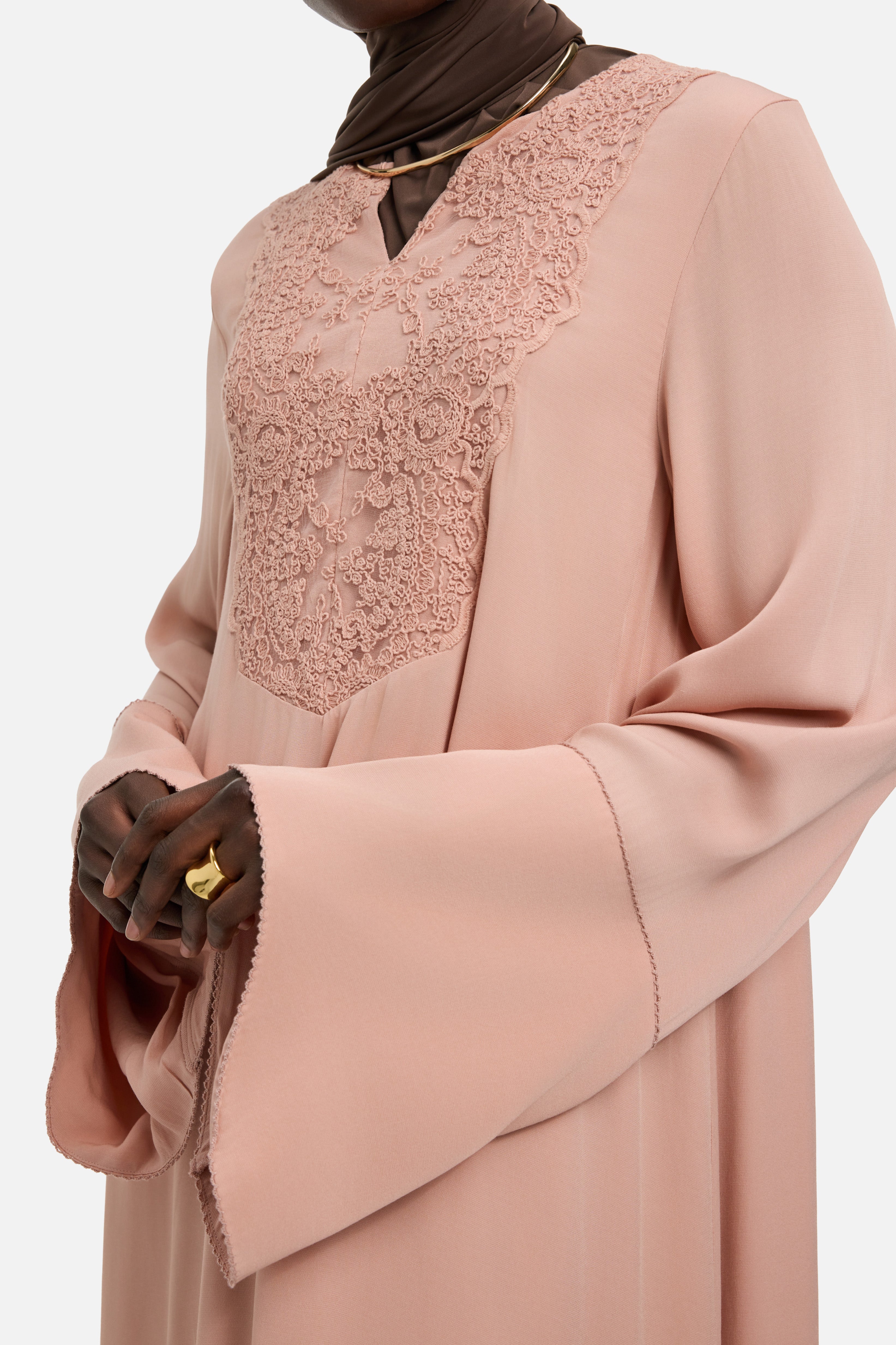 Kaftan Lace Dress | Deep Rose