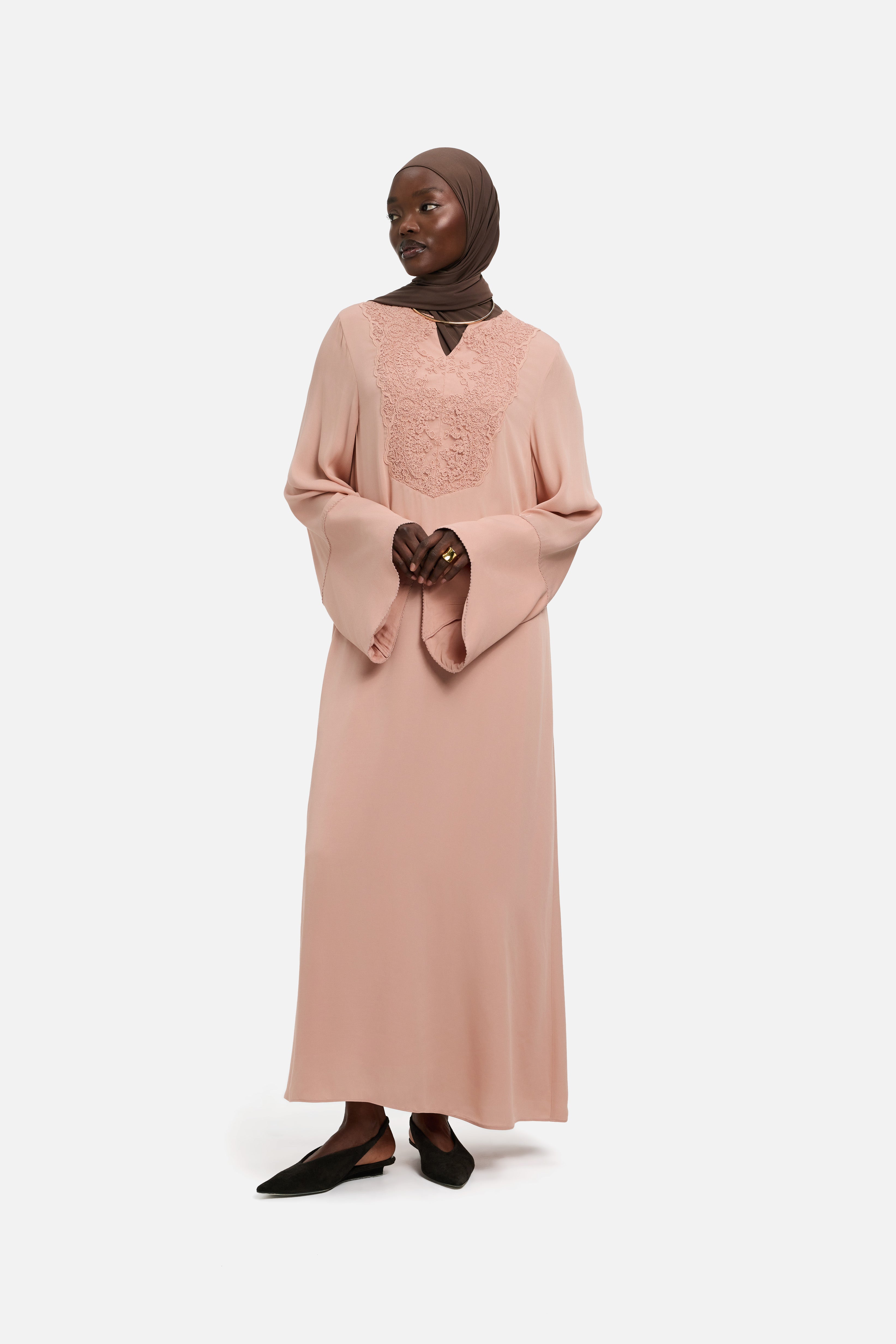 Kaftan Lace Dress | Deep Rose