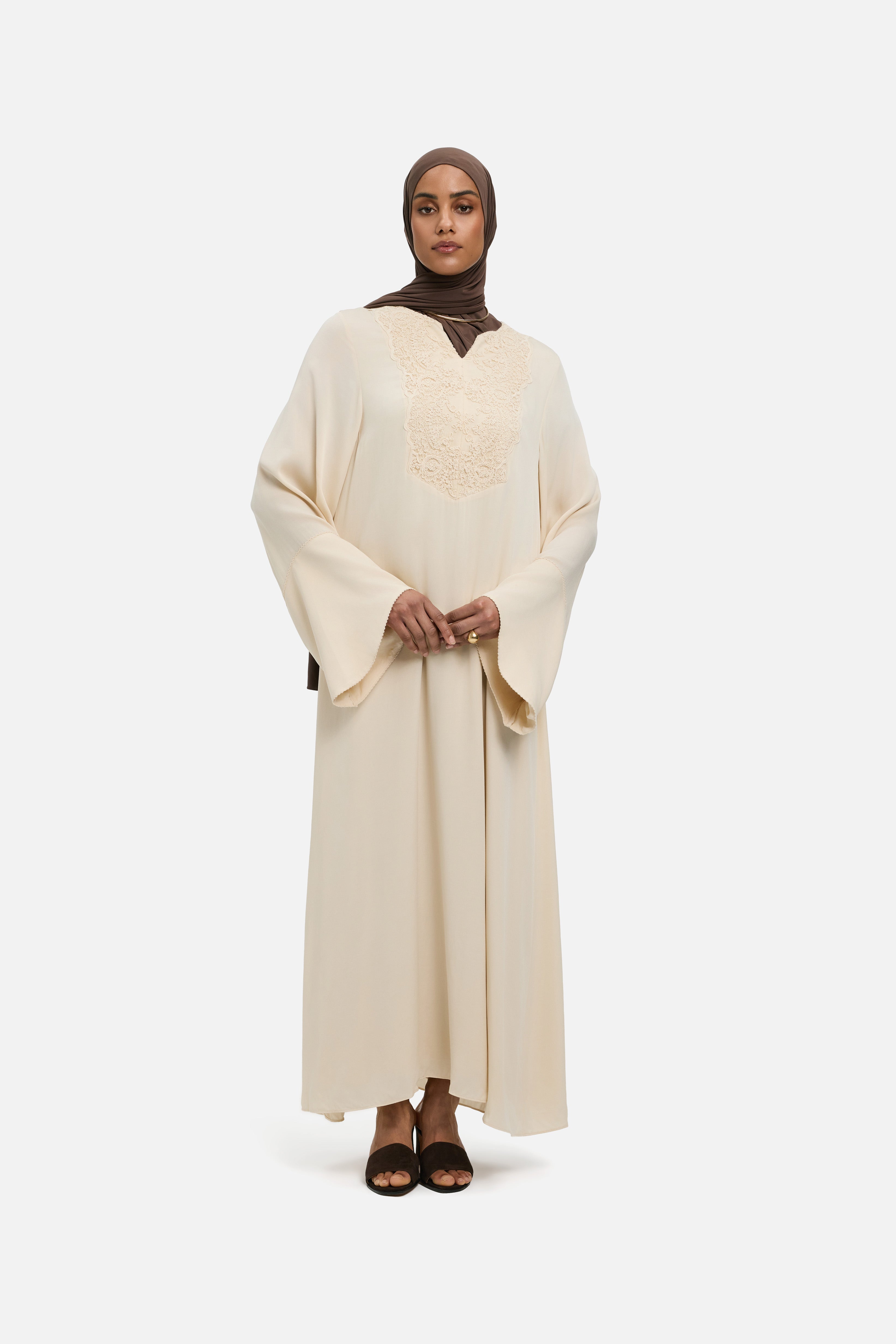 Kaftan Lace Dress | Sand
