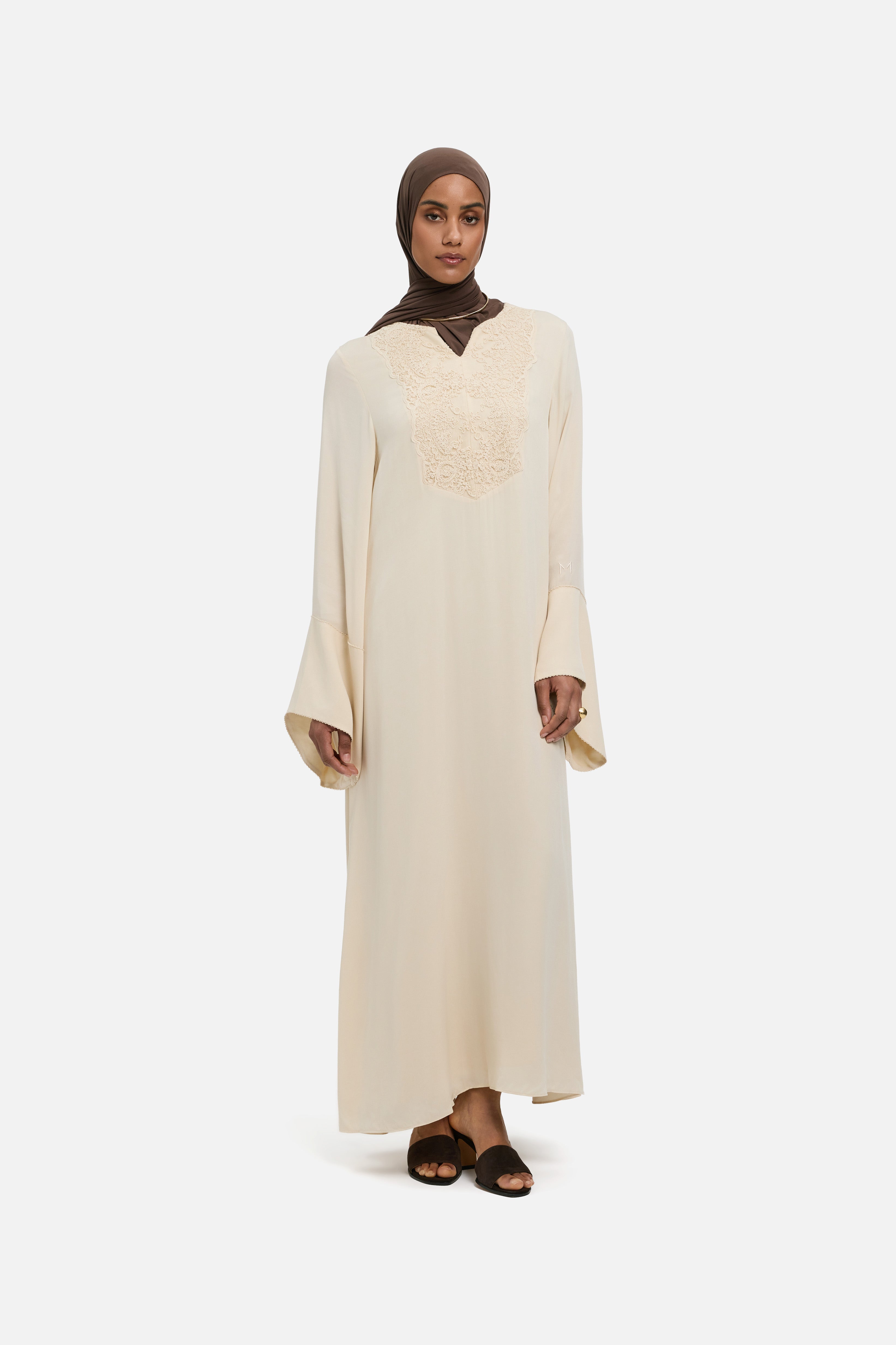 Kaftan Lace Dress | Sand