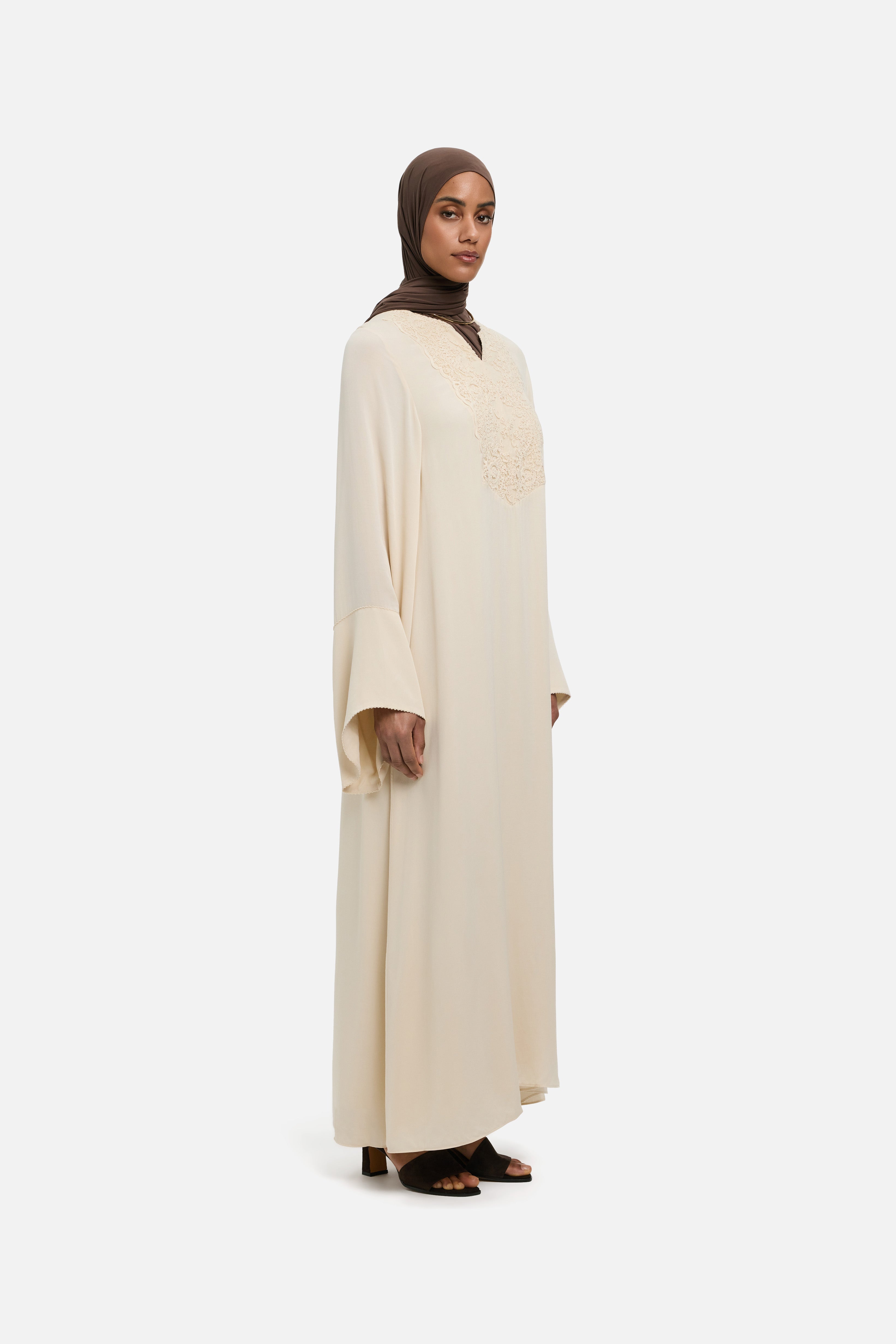 Kaftan Lace Dress | Sand