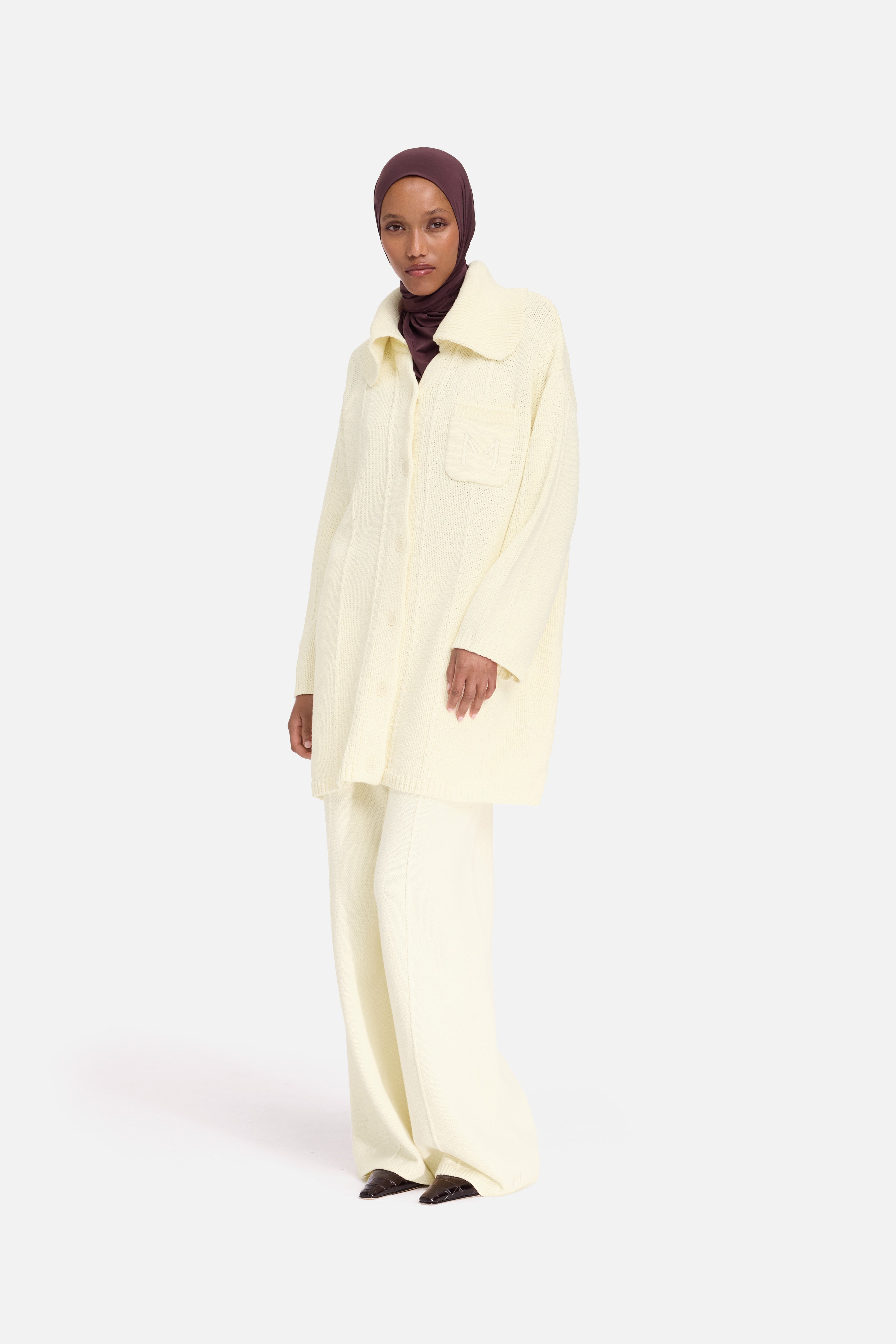Knitted Cable Pants | Porcelain