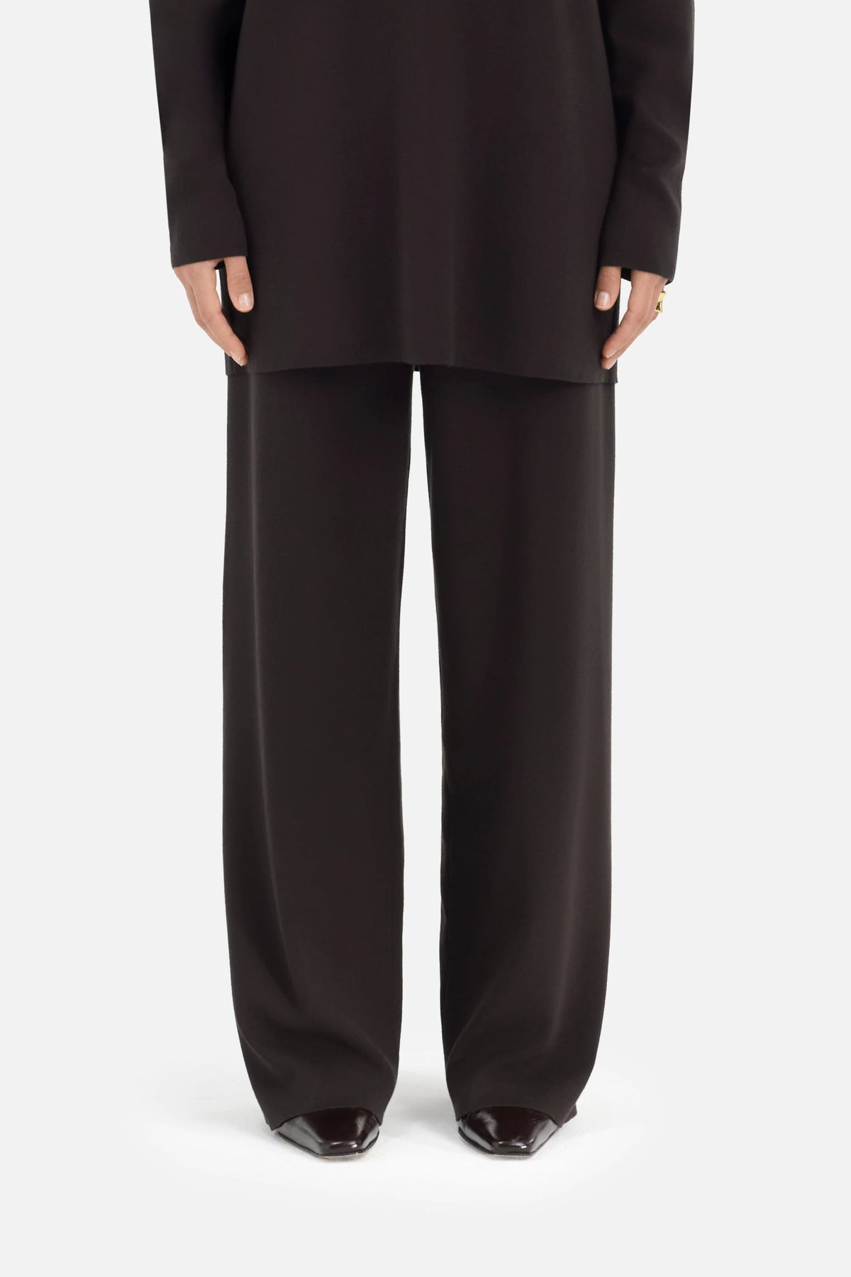 Knitted Trousers | Dark Truffle