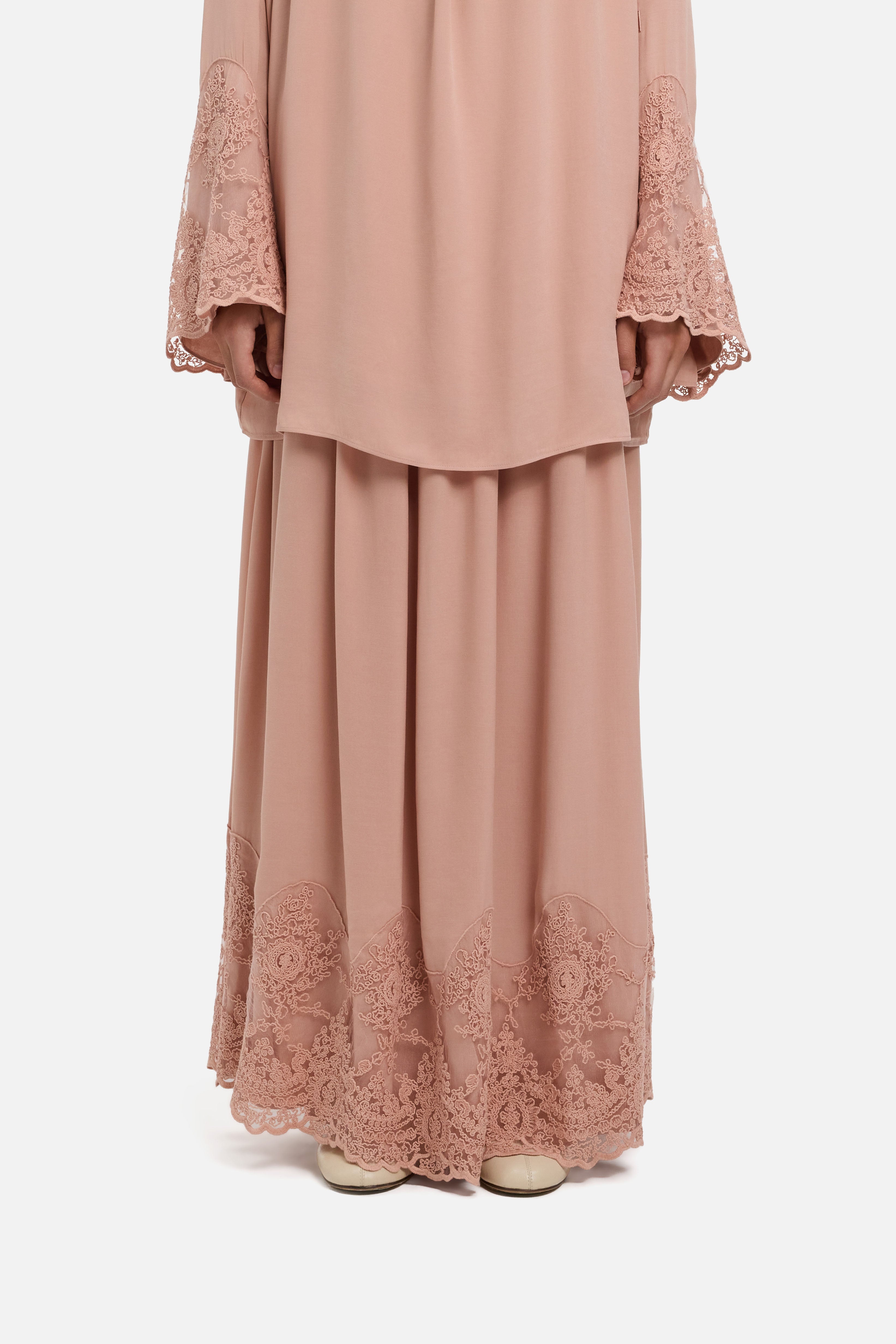 Lace Detailed Skirt | Deep Rose