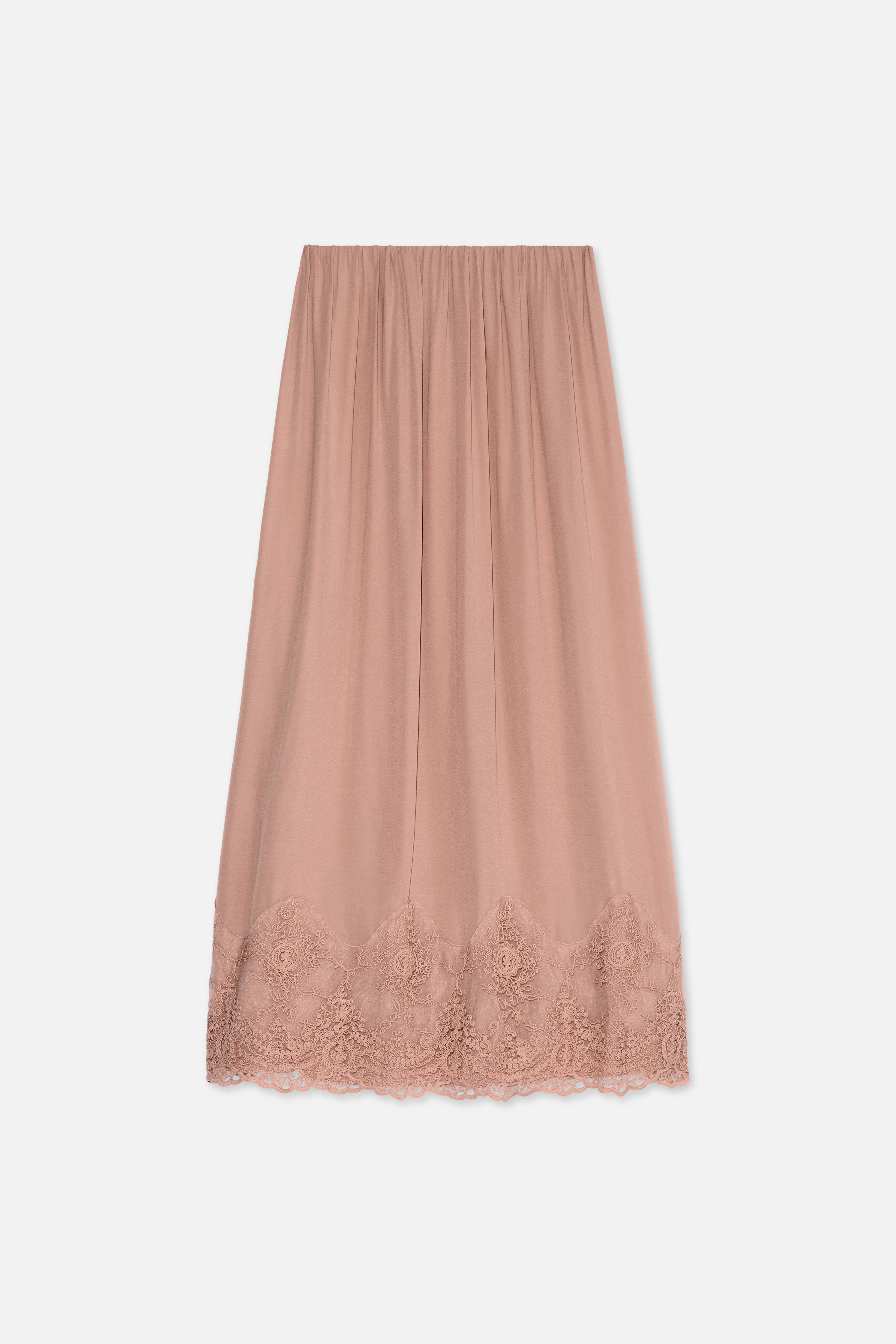 Lace Detailed Skirt | Deep Rose