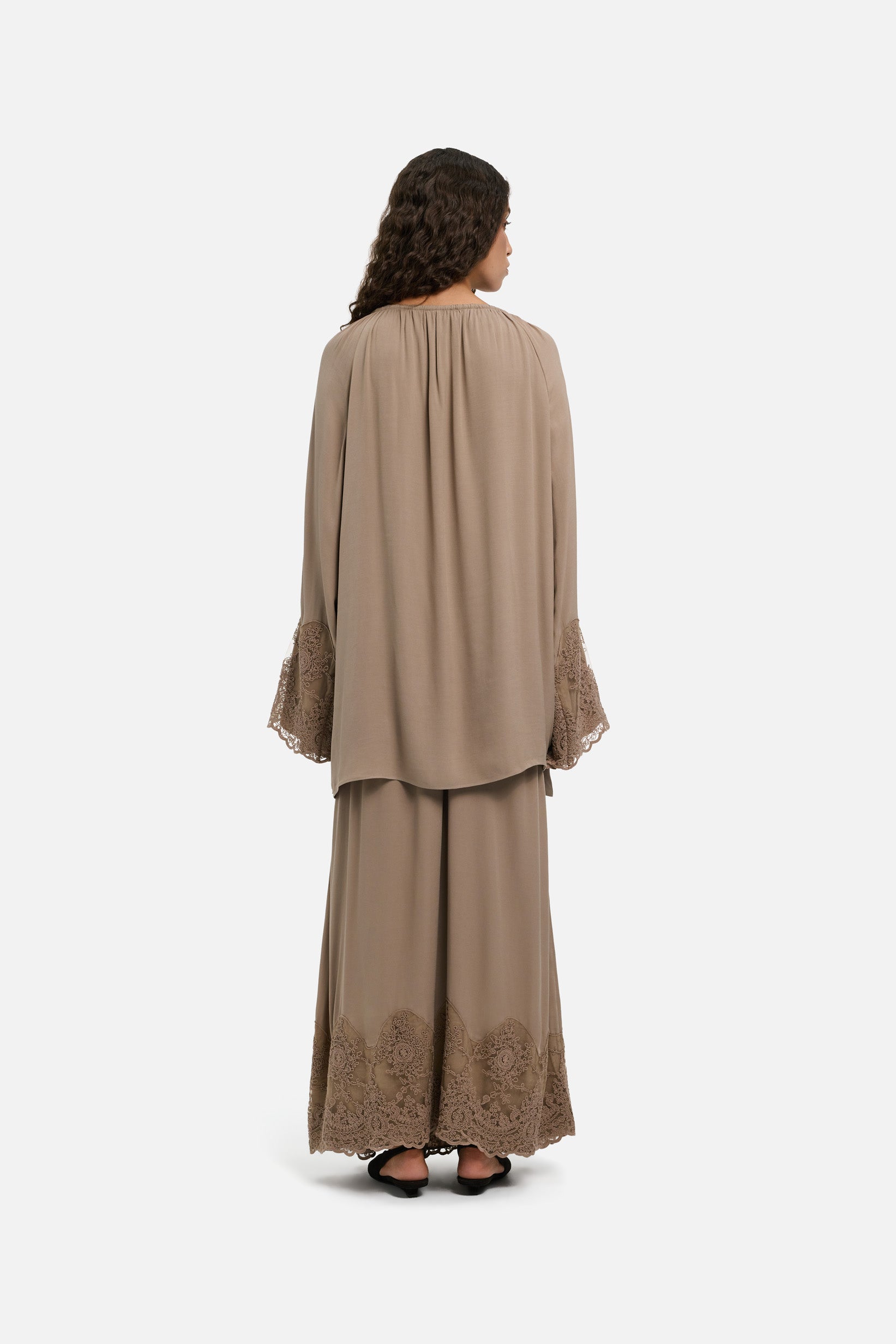 Lace Detailed Skirt | Khaki