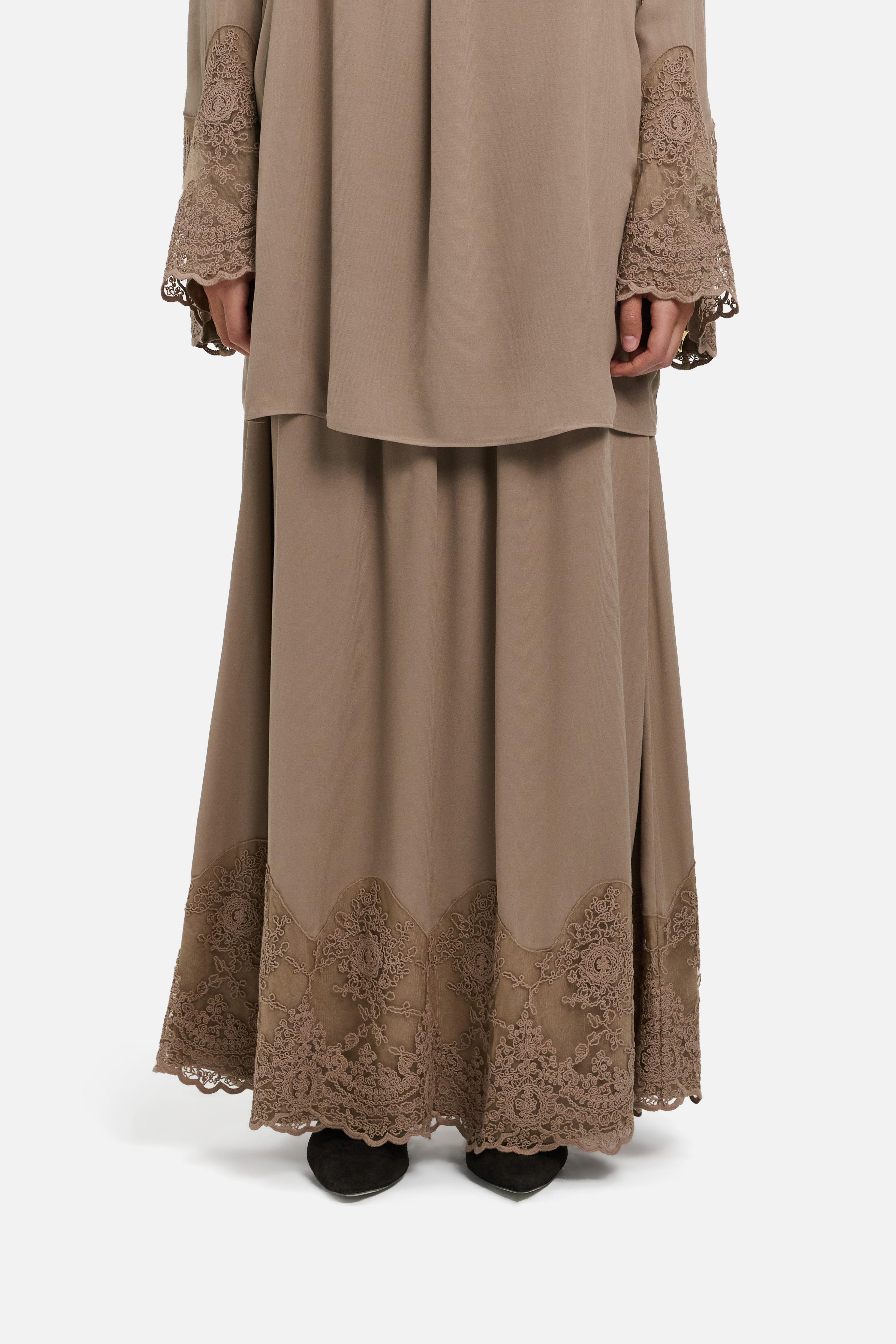 Lace Detailed Skirt | Khaki