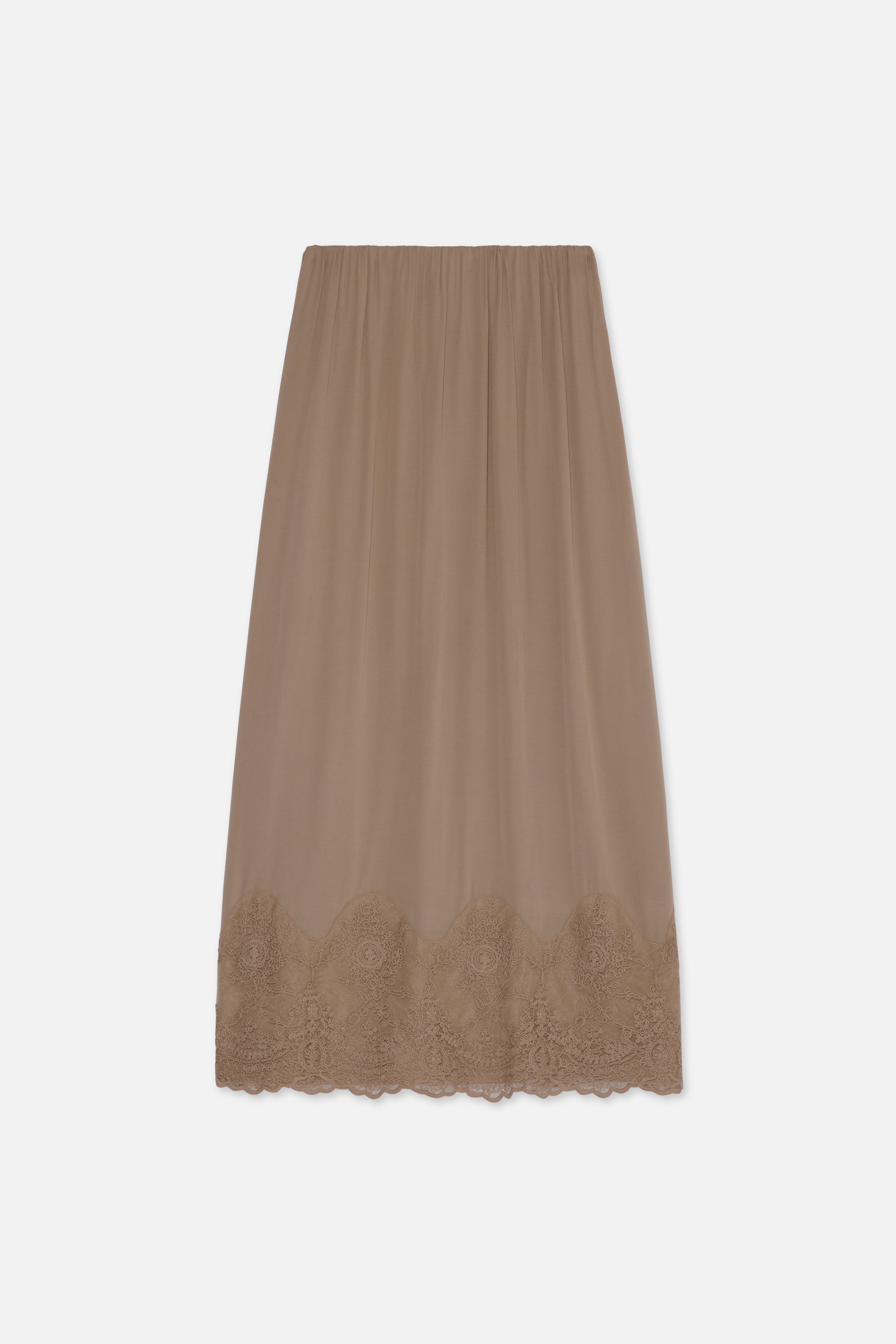 Lace Detailed Skirt | Khaki