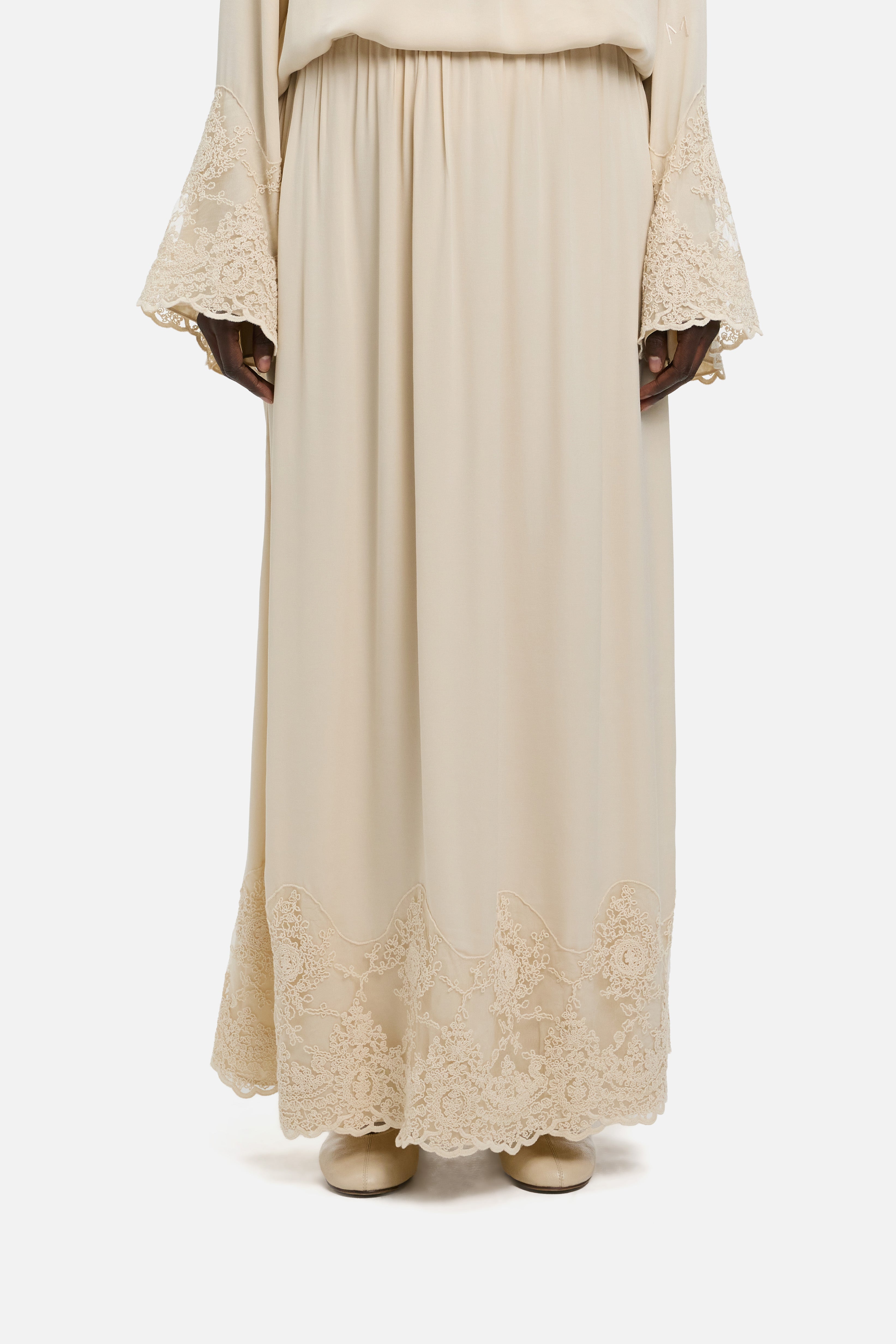 Lace Detailed Skirt | Sand
