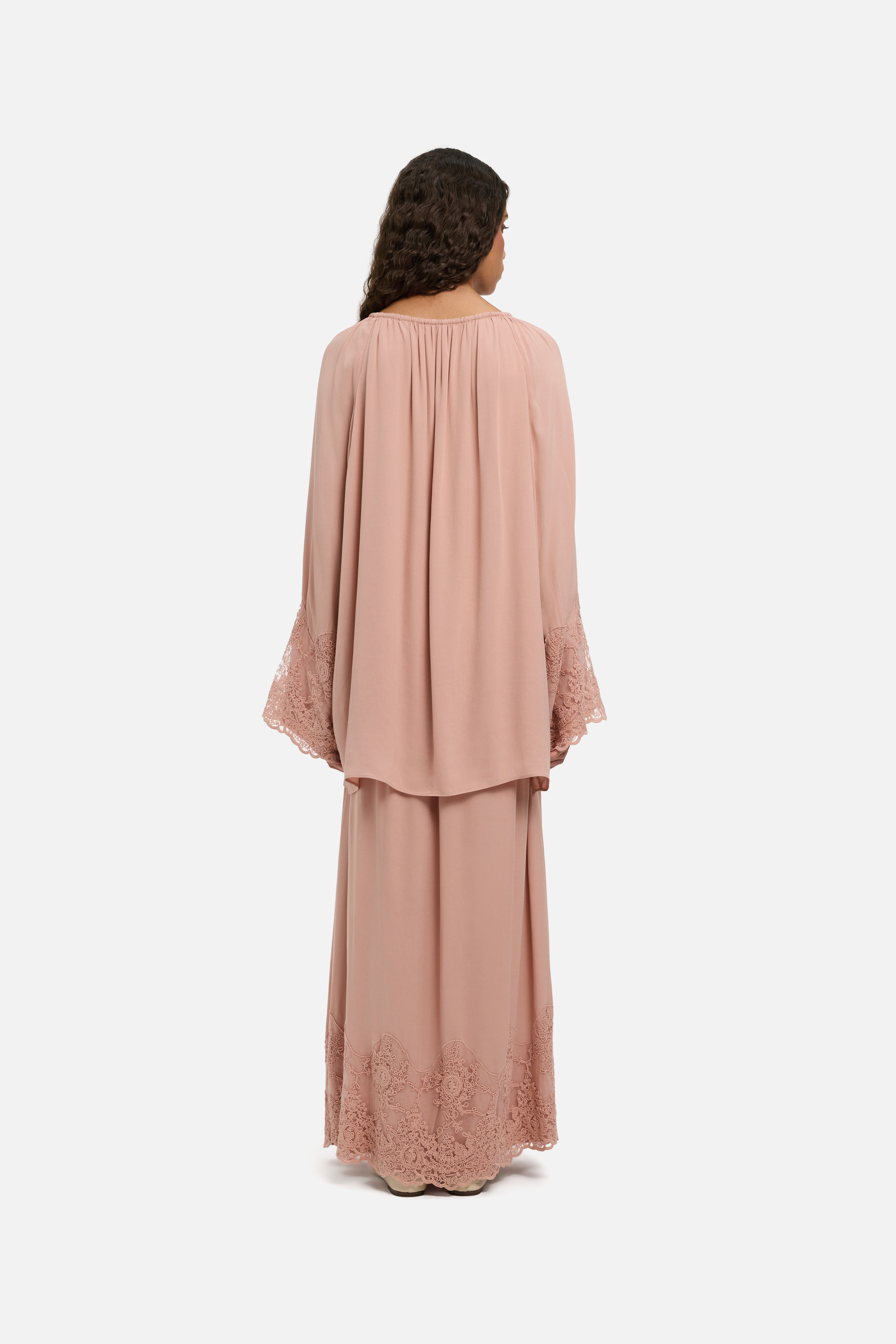 Lace Detailed Top | Deep Rose