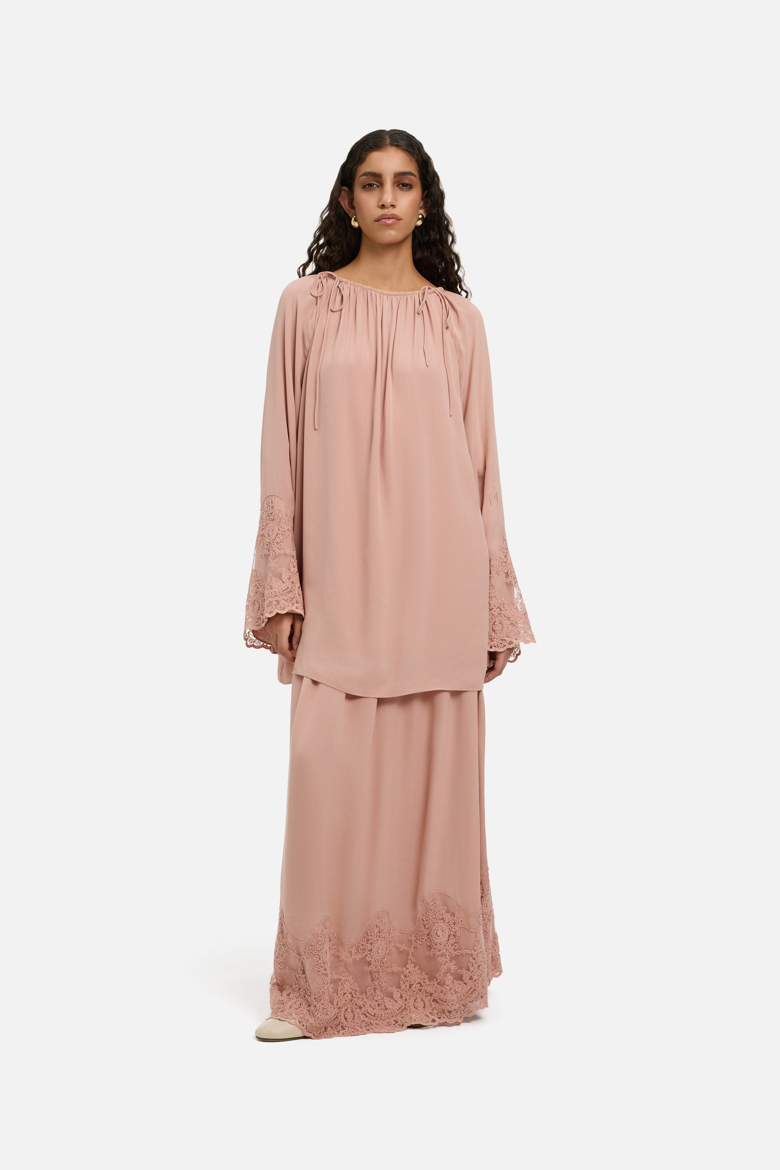 Lace Detailed Top | Deep Rose