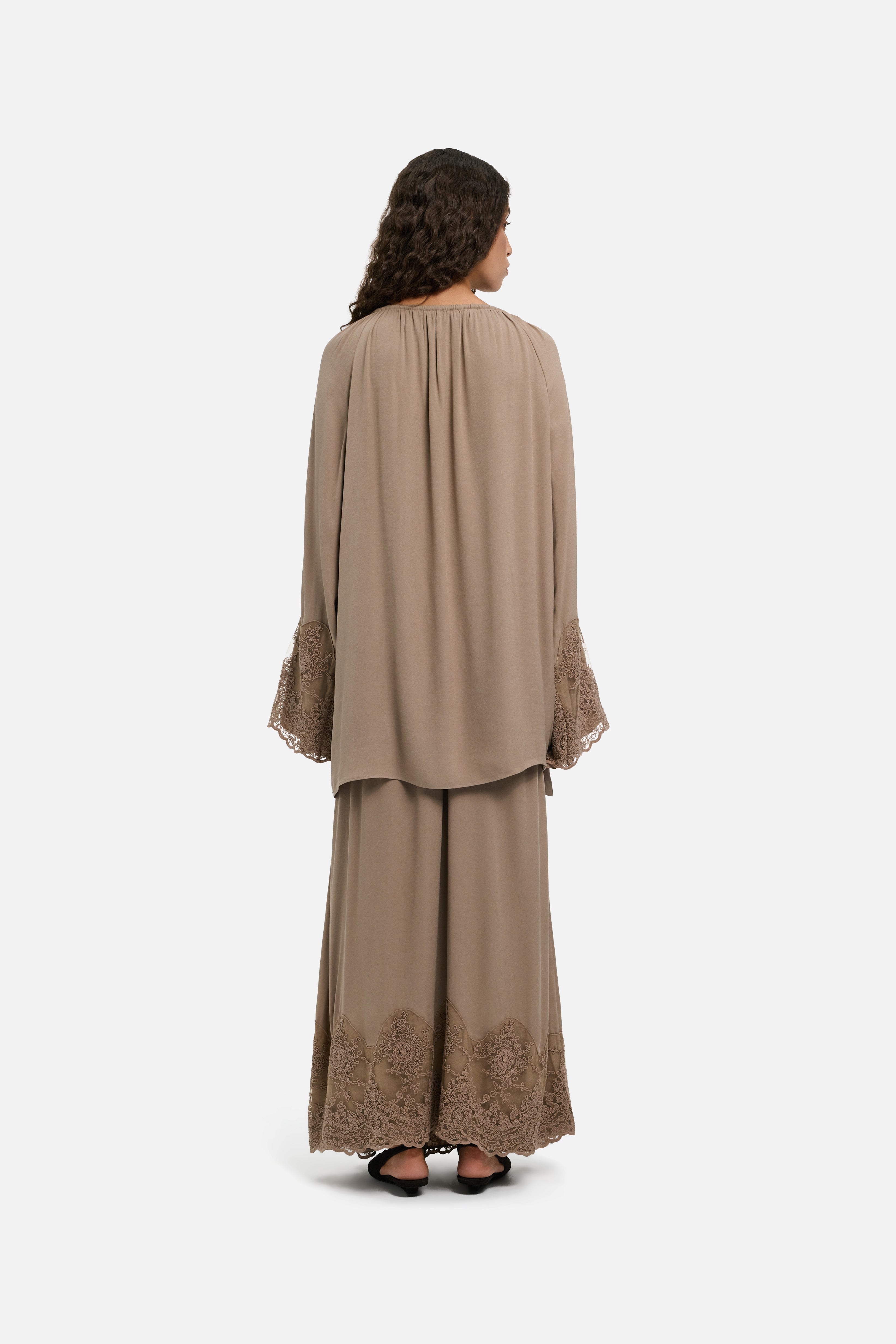 Lace Detailed Top | Khaki