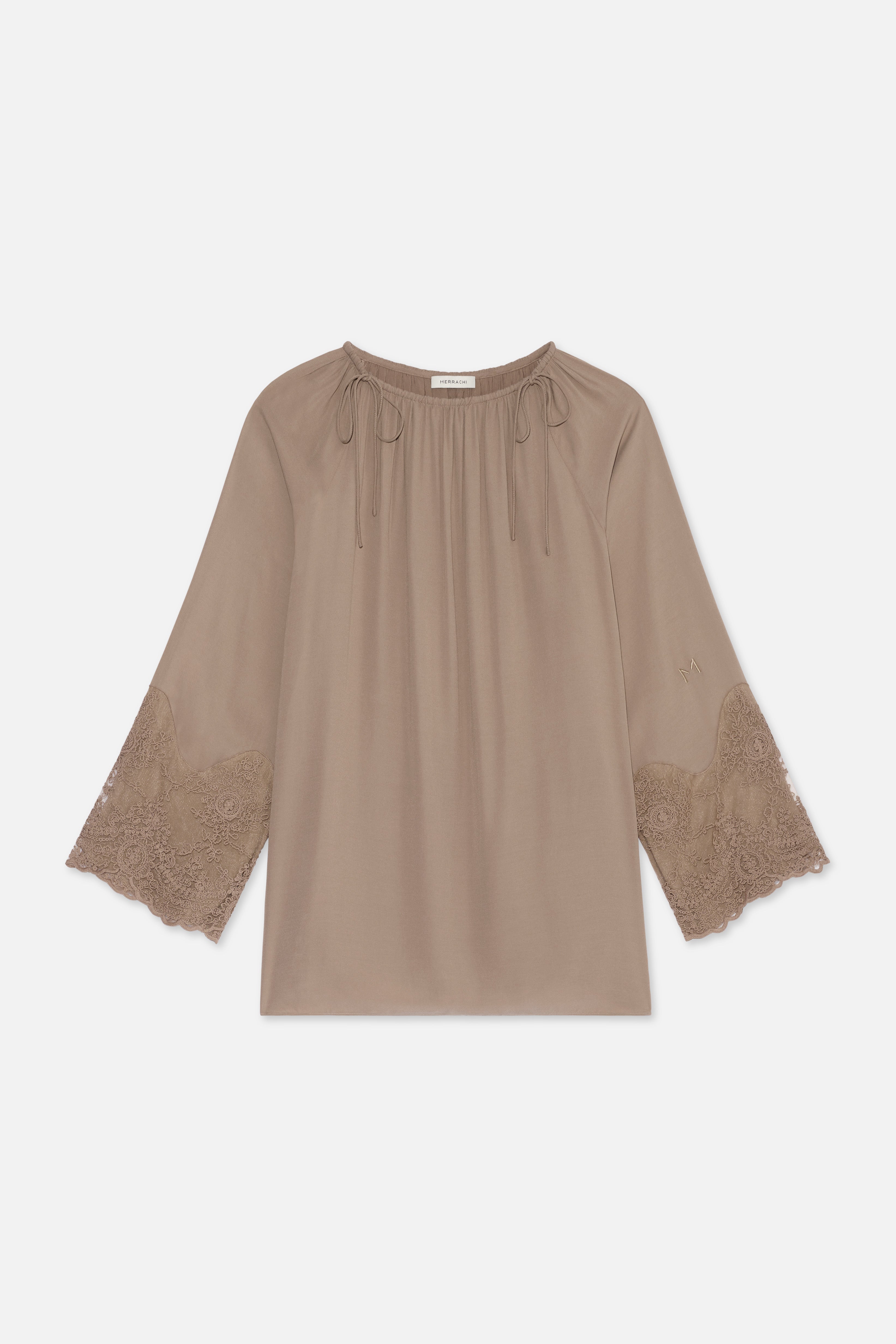Lace Detailed Top | Khaki
