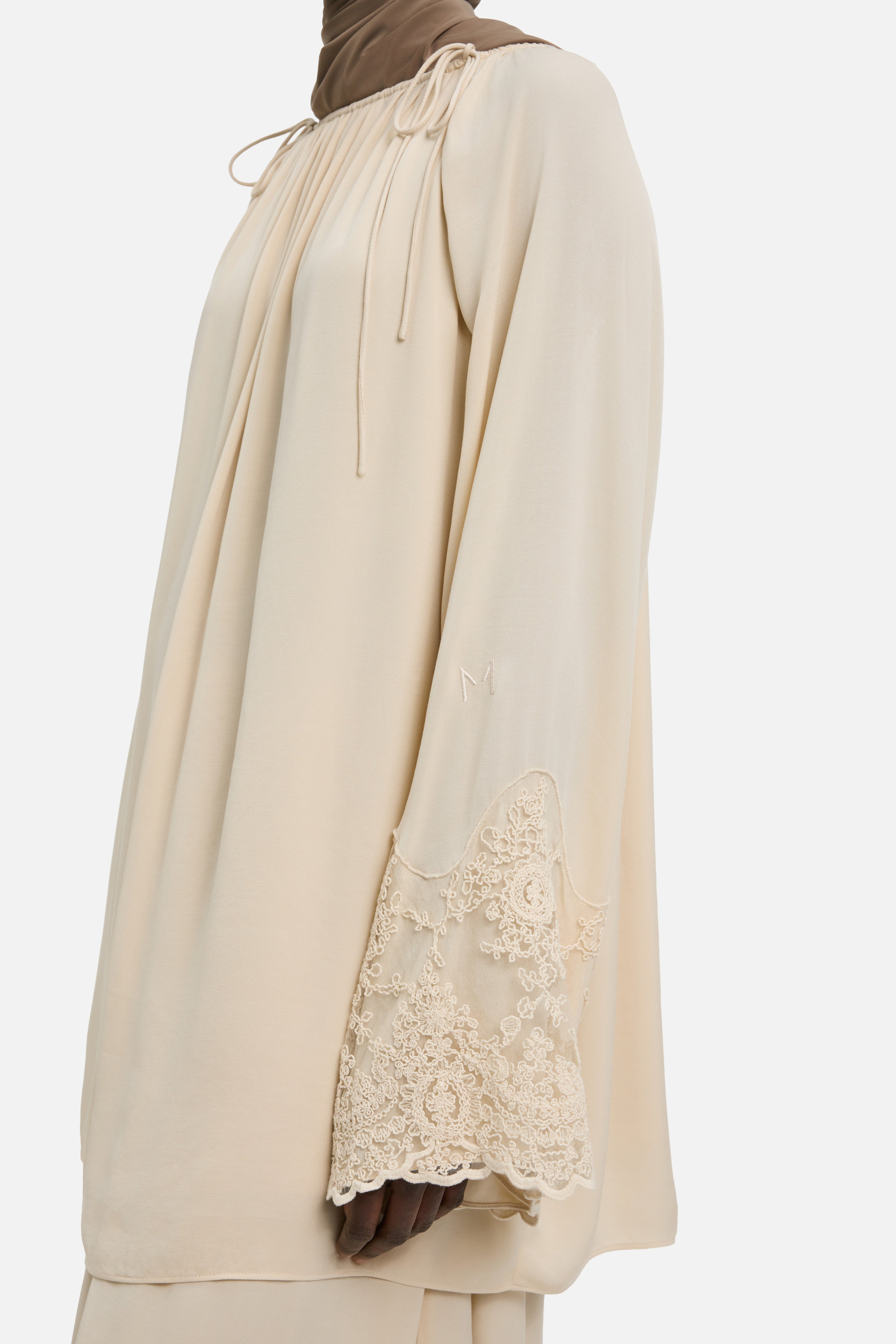 Lace Detailed Top | Sand